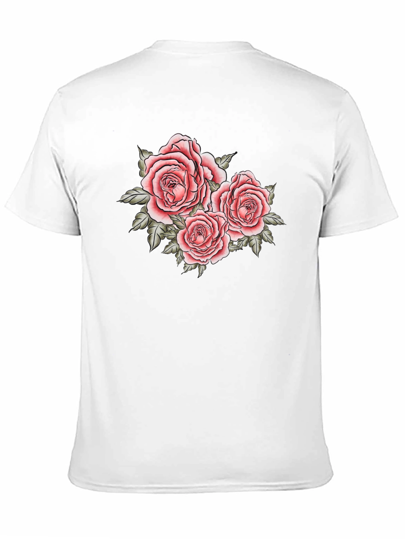 Floral Roses Graphic Black T-Shirt