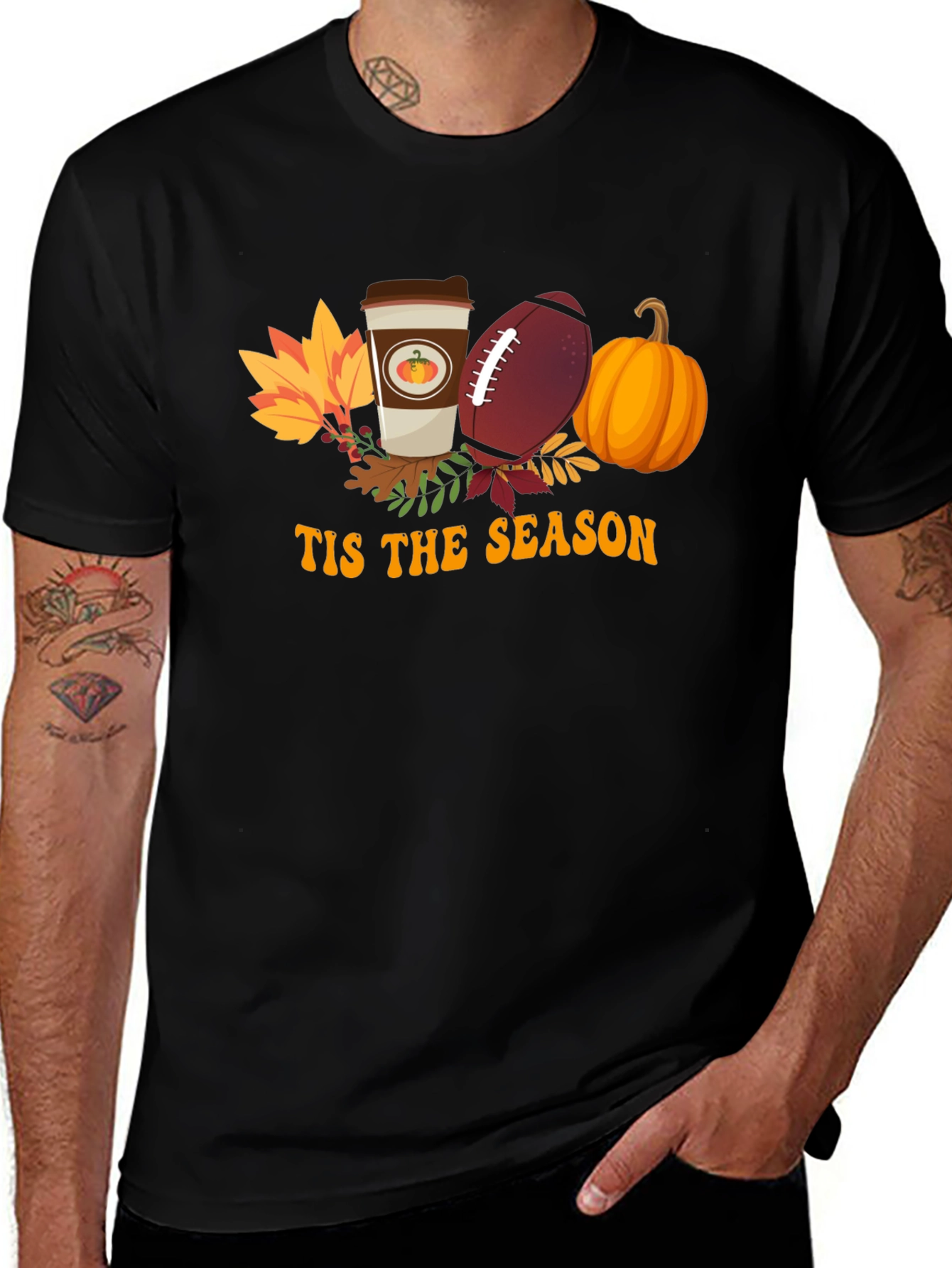 Tis The Season Fall Football Pumpkin Coffee T-Shirt