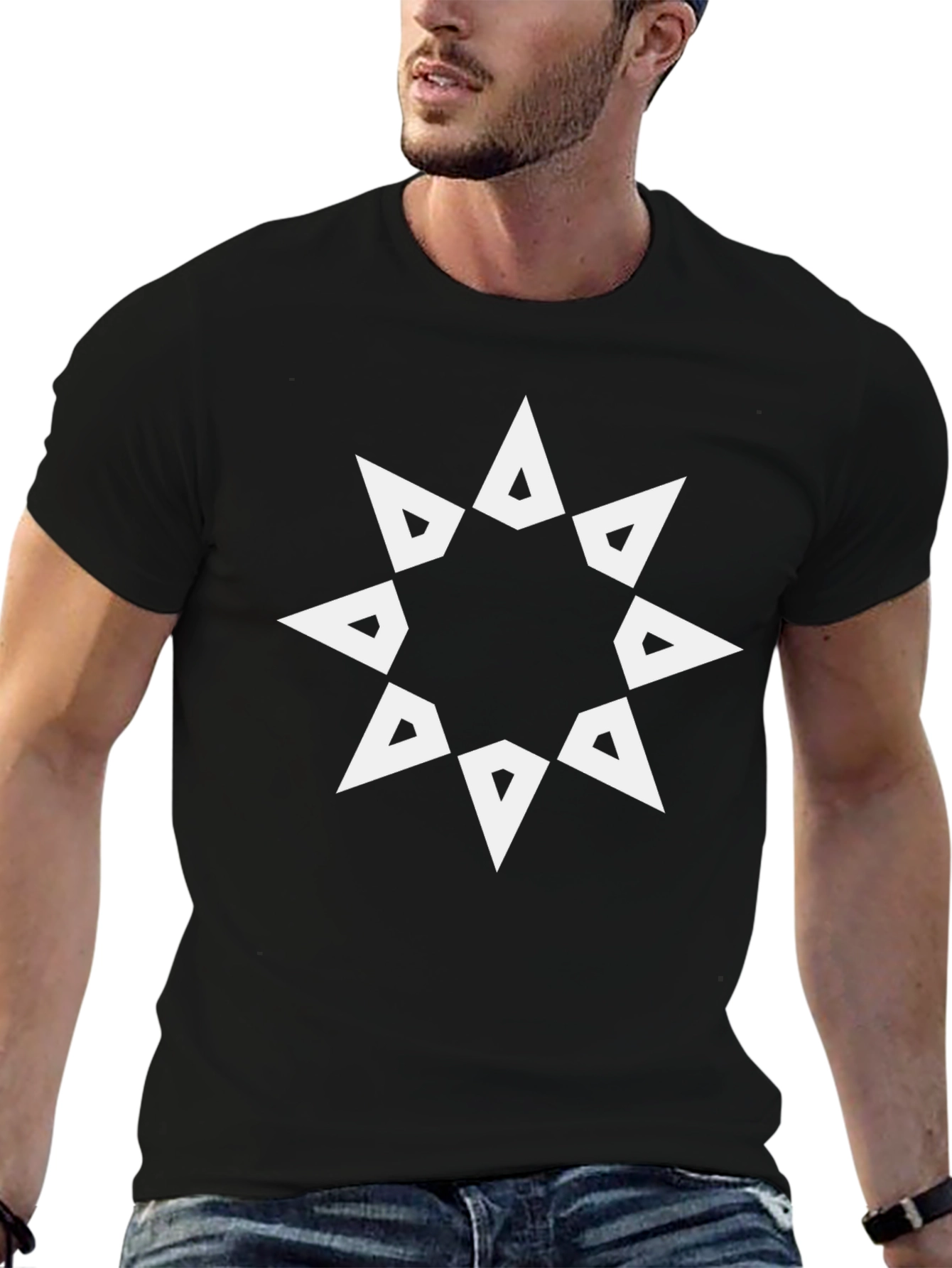 Geometric Star Graphic Tee - Modern Style
