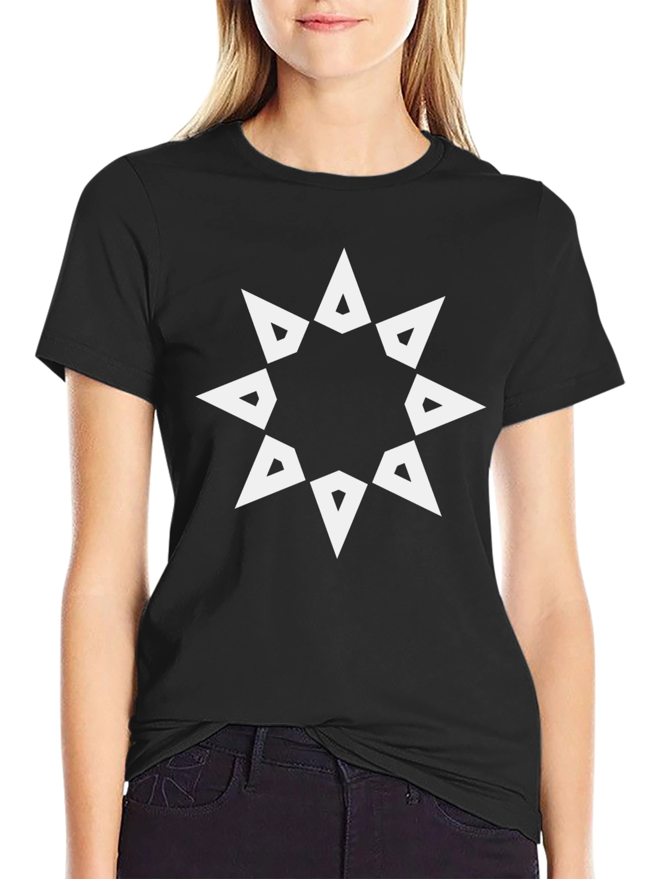 Geometric Star Graphic Tee - Modern Style