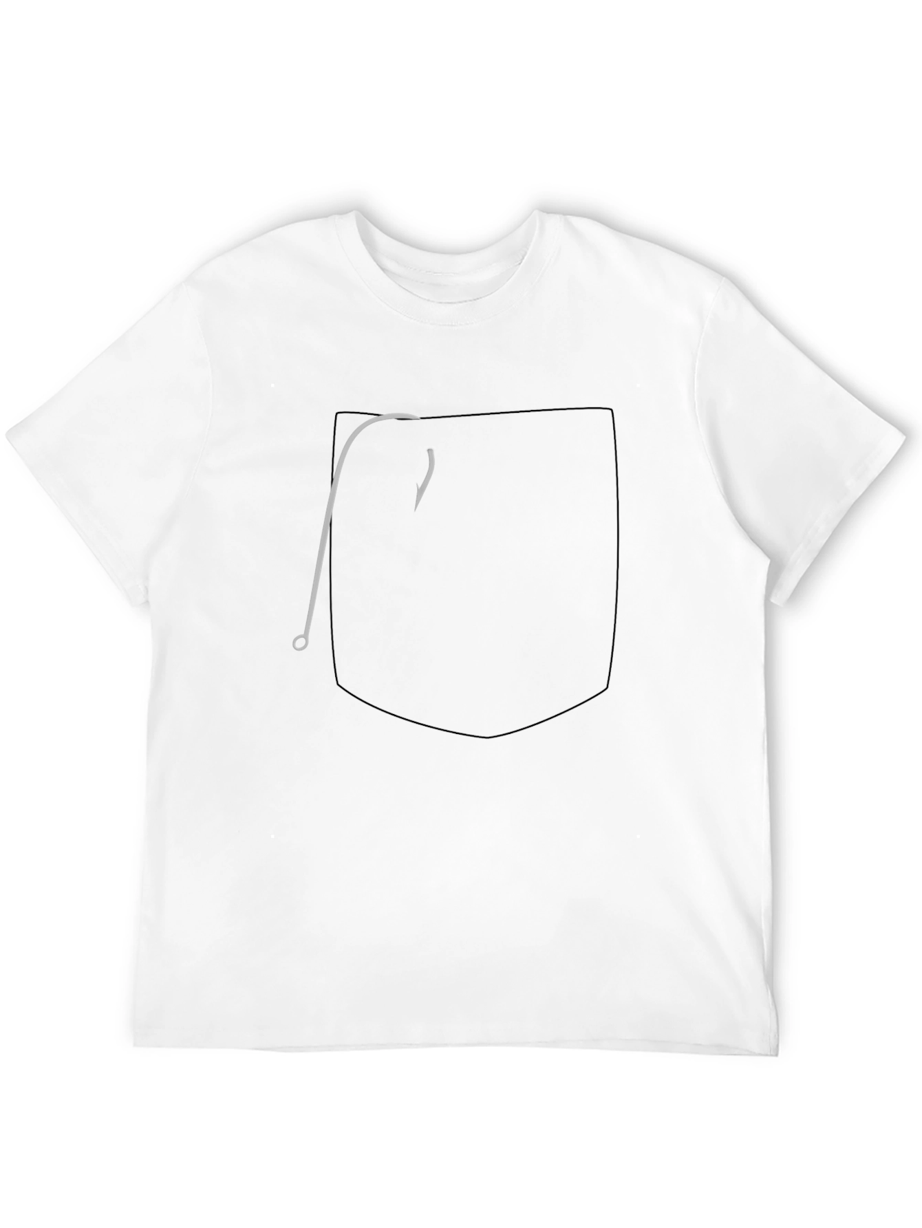 Fishing Hook Pocket Graphic Tee - Classic Black Cotton