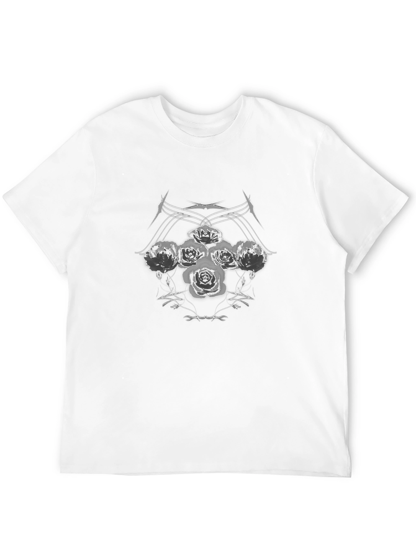 Gothic Rose T-Shirt - Edgy Floral Design