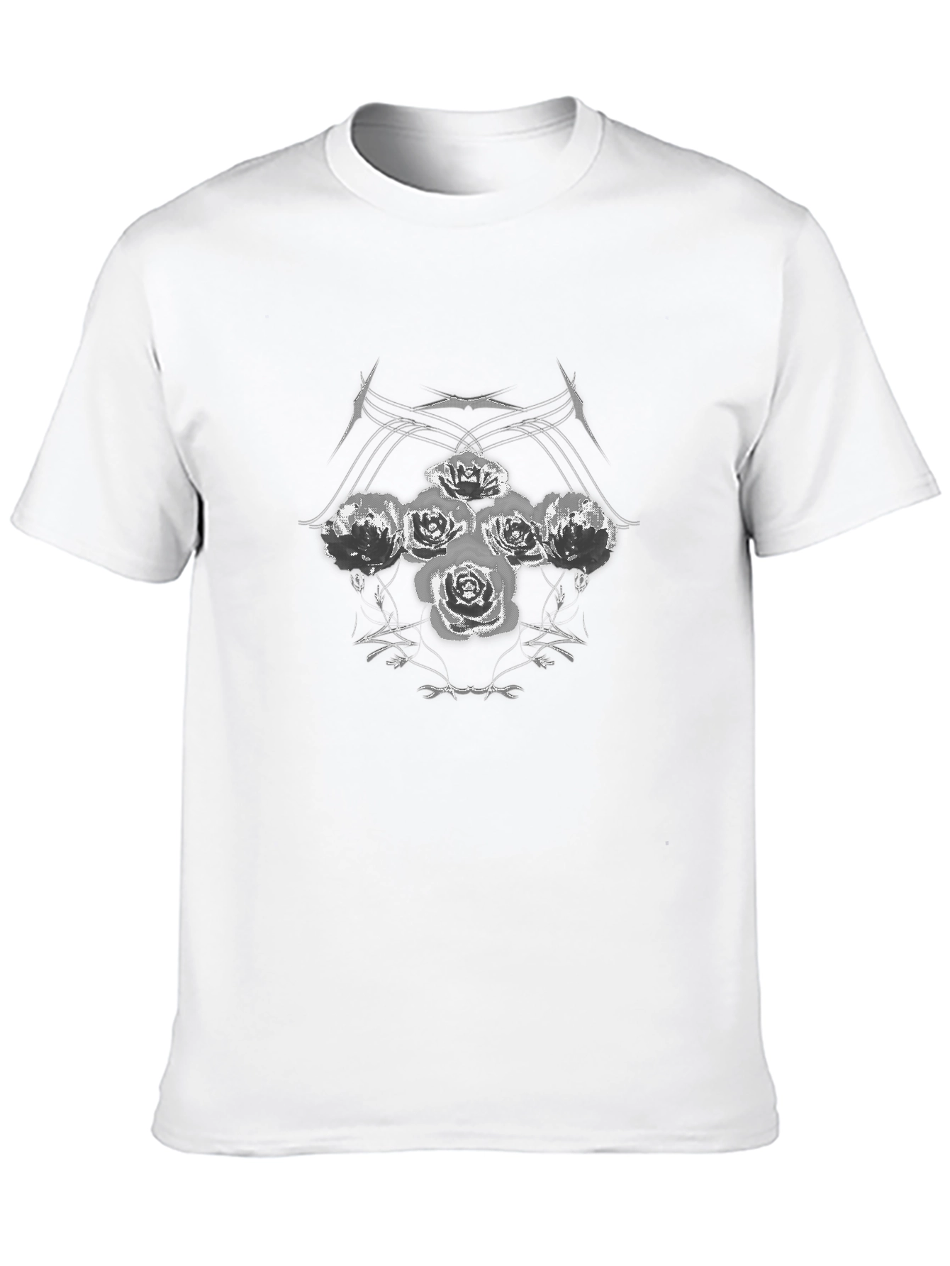 Gothic Rose T-Shirt - Edgy Floral Design
