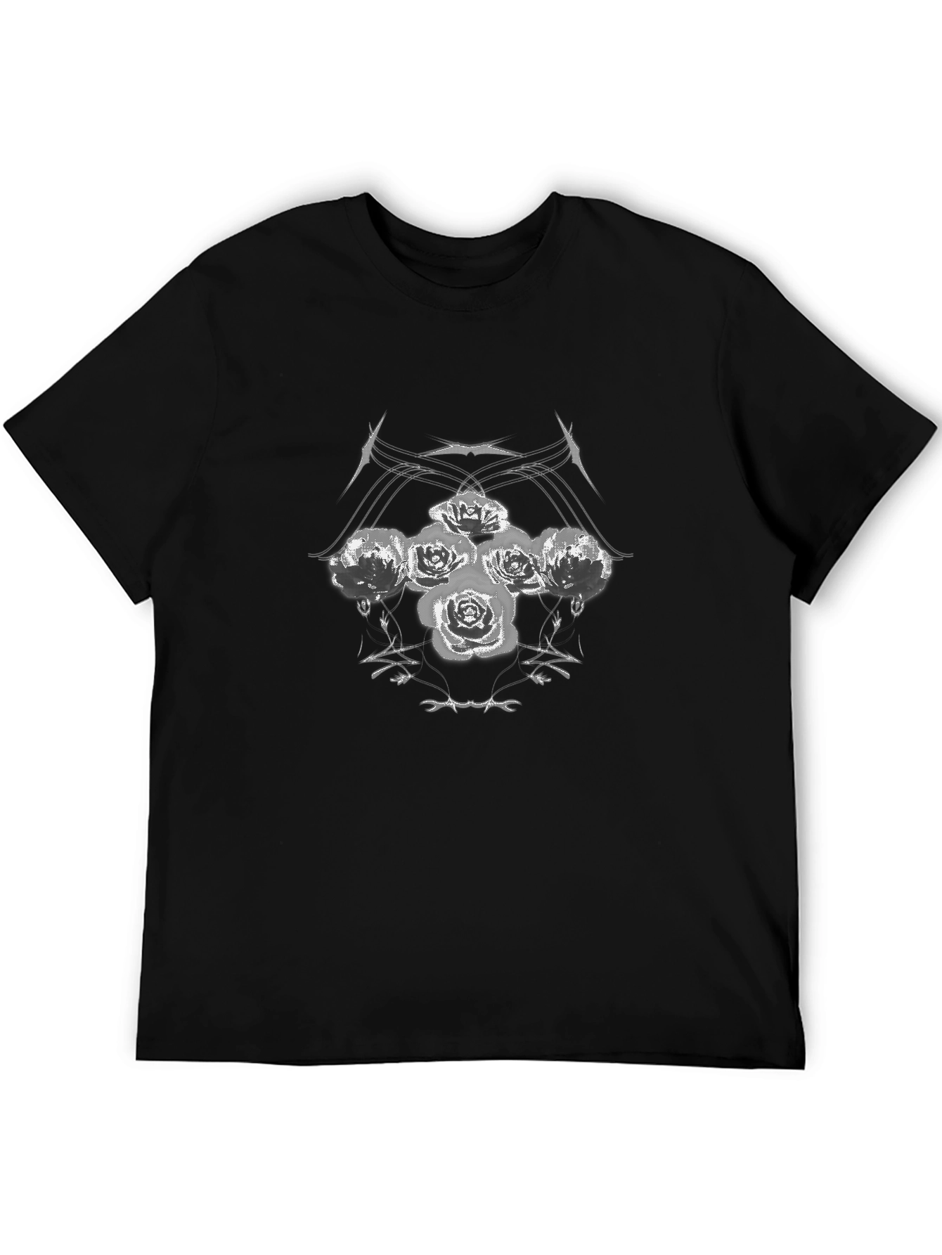 Gothic Rose T-Shirt - Edgy Floral Design