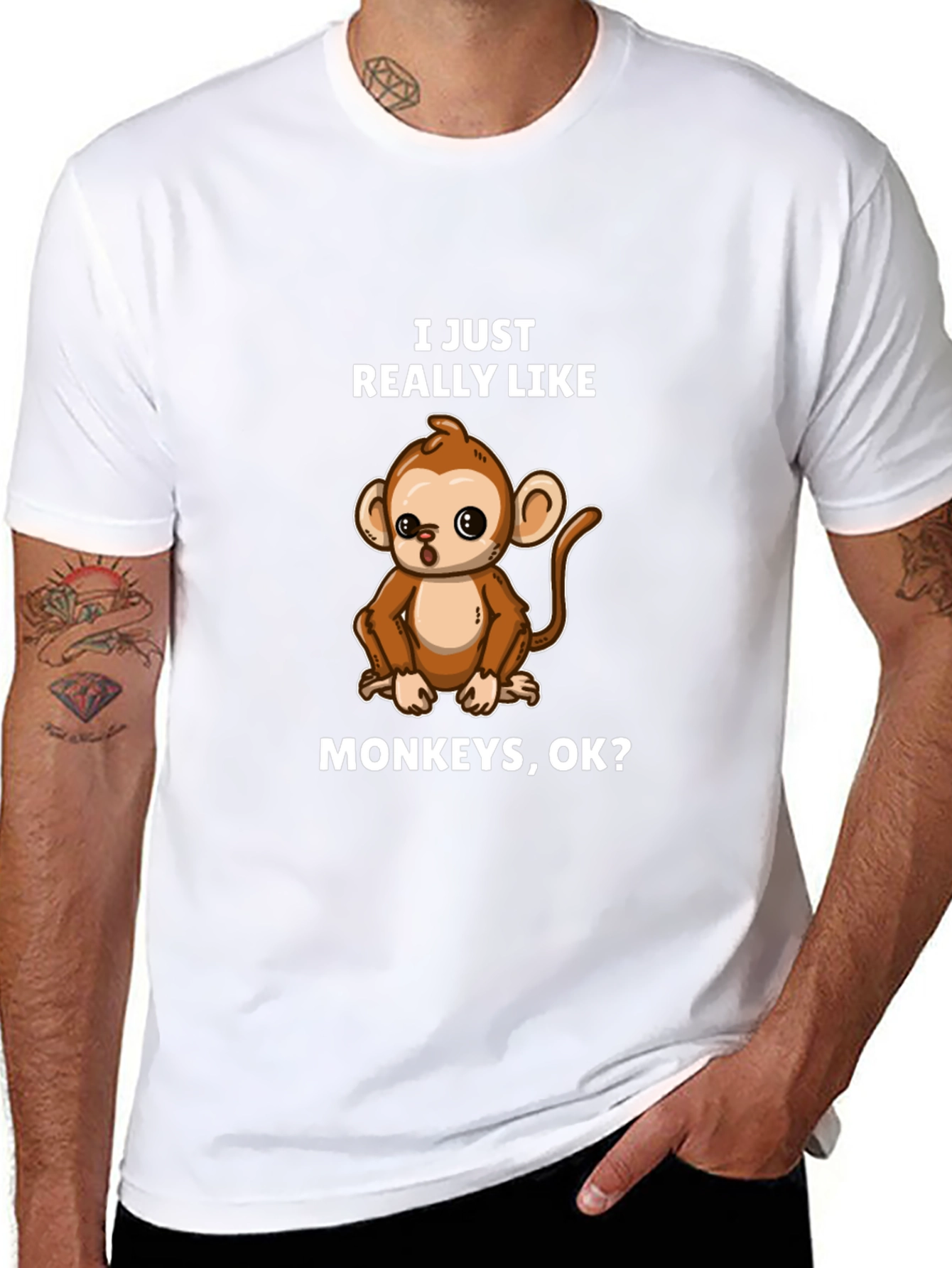 Monkey Lover T-Shirt - Cute Cartoon Monkey Graphic Tee