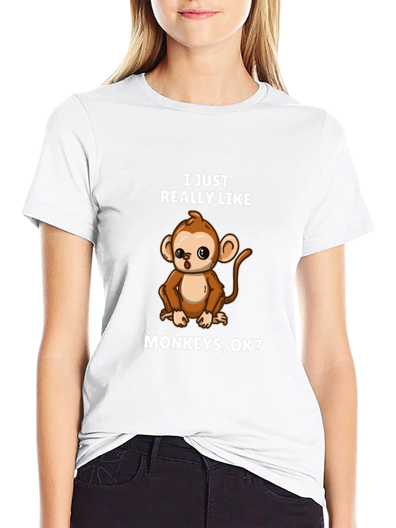 Monkey Lover T-Shirt - Cute Cartoon Monkey Graphic Tee