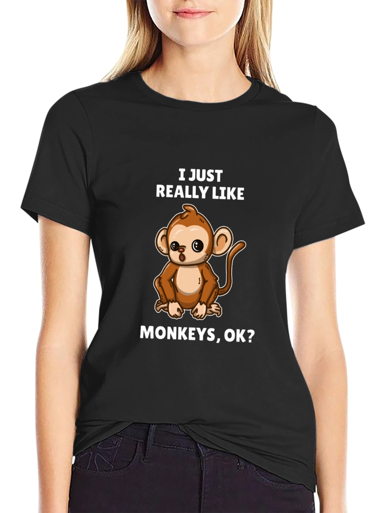 Monkey Lover T-Shirt - Cute Cartoon Monkey Graphic Tee