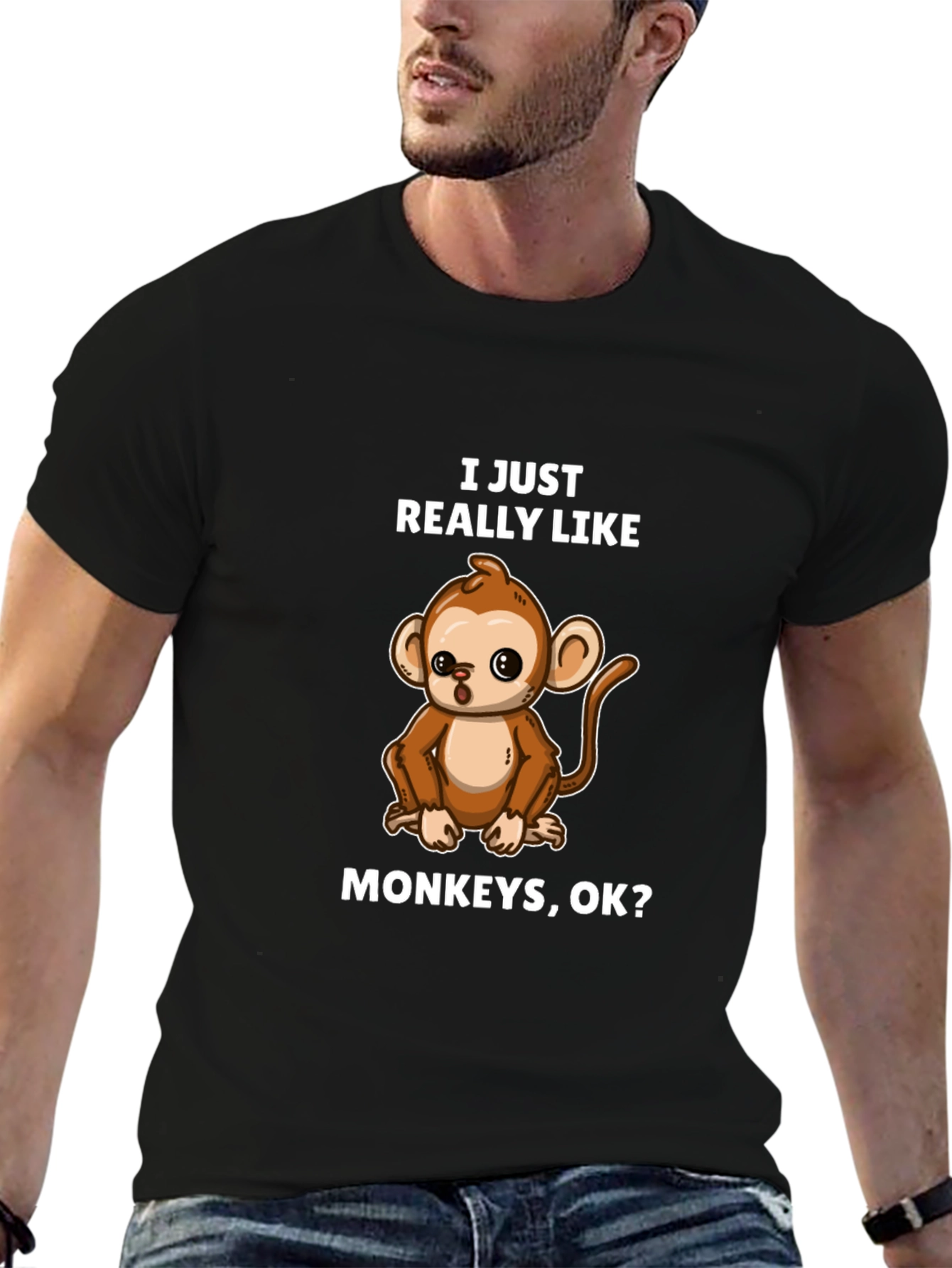 Monkey Lover T-Shirt - Cute Cartoon Monkey Graphic Tee