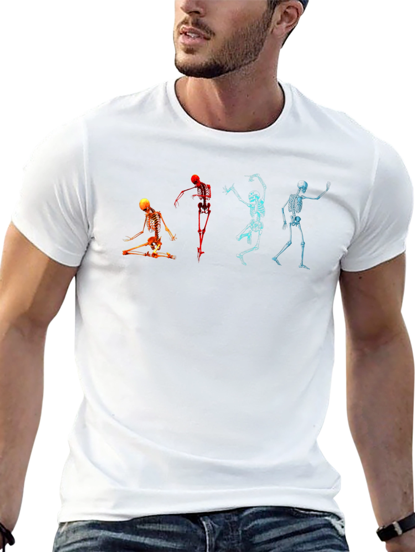 Dancing Skeletons Graphic T-Shirt - Spooky Fun!