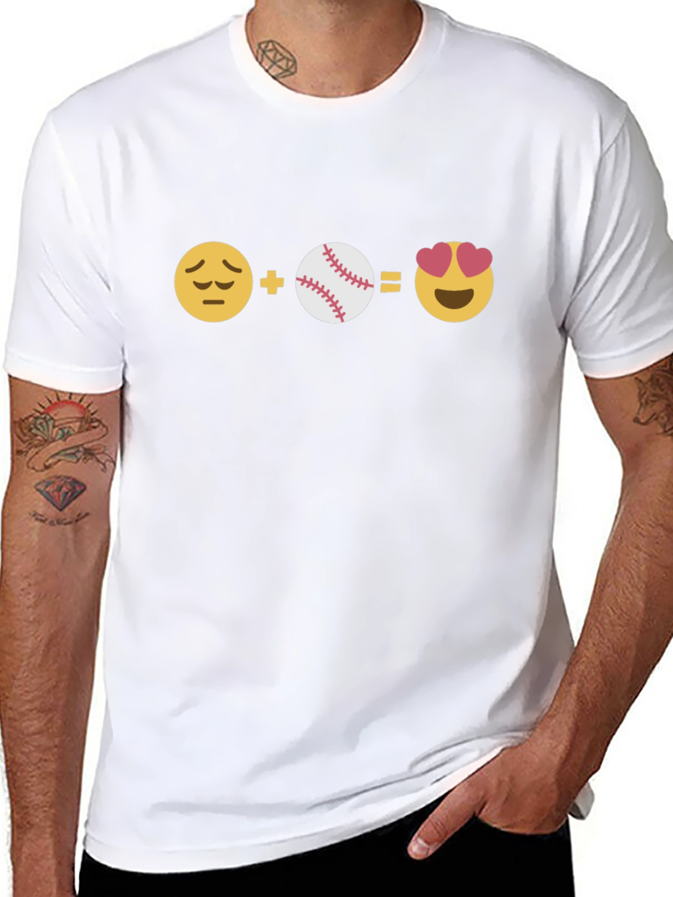 Baseball Love T-Shirt - Emoji Graphic Tee