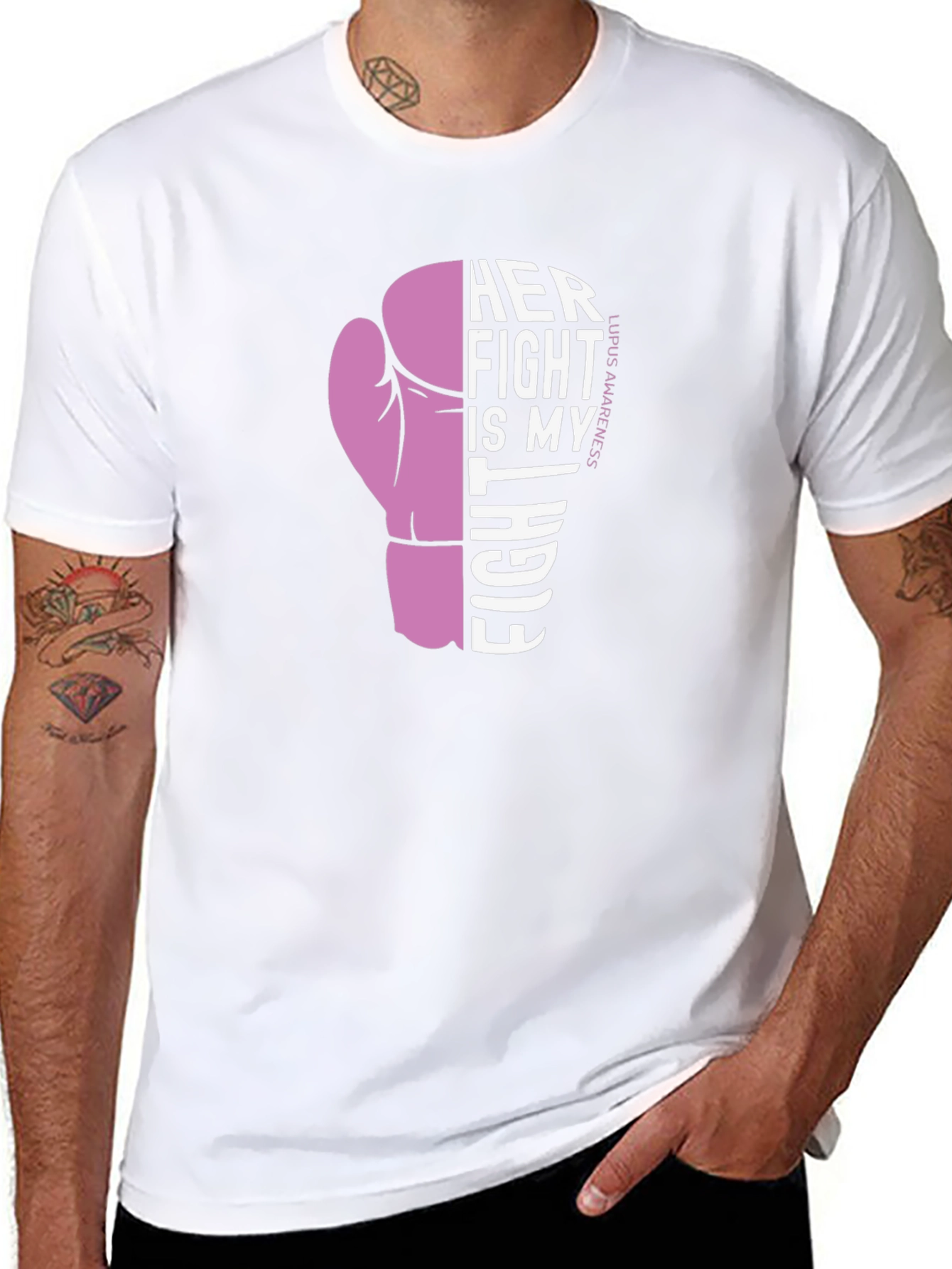 Lupus Awareness Boxing Glove Graphic T-Shirt