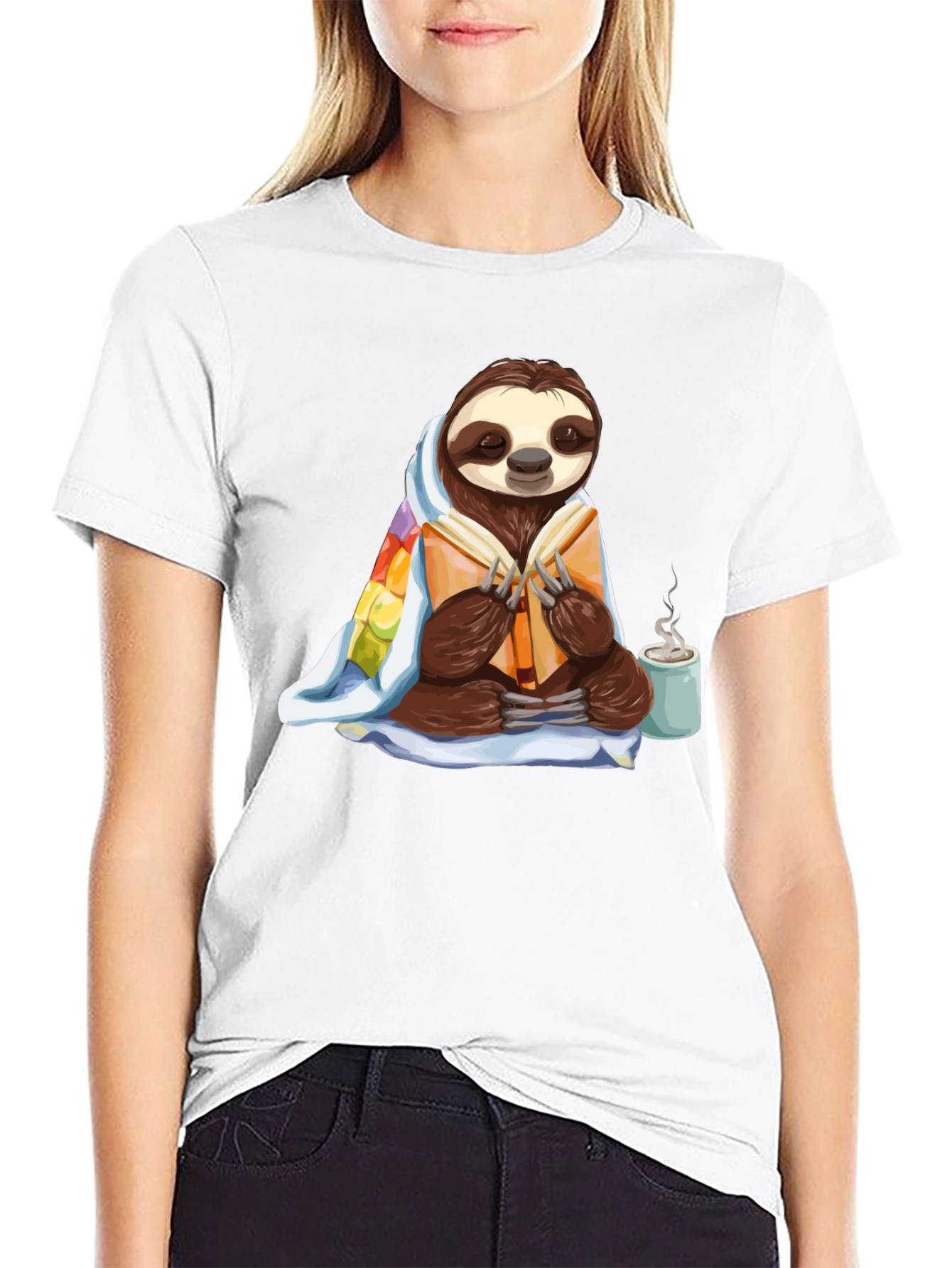Relaxed Sloth Book Lover T-Shirt