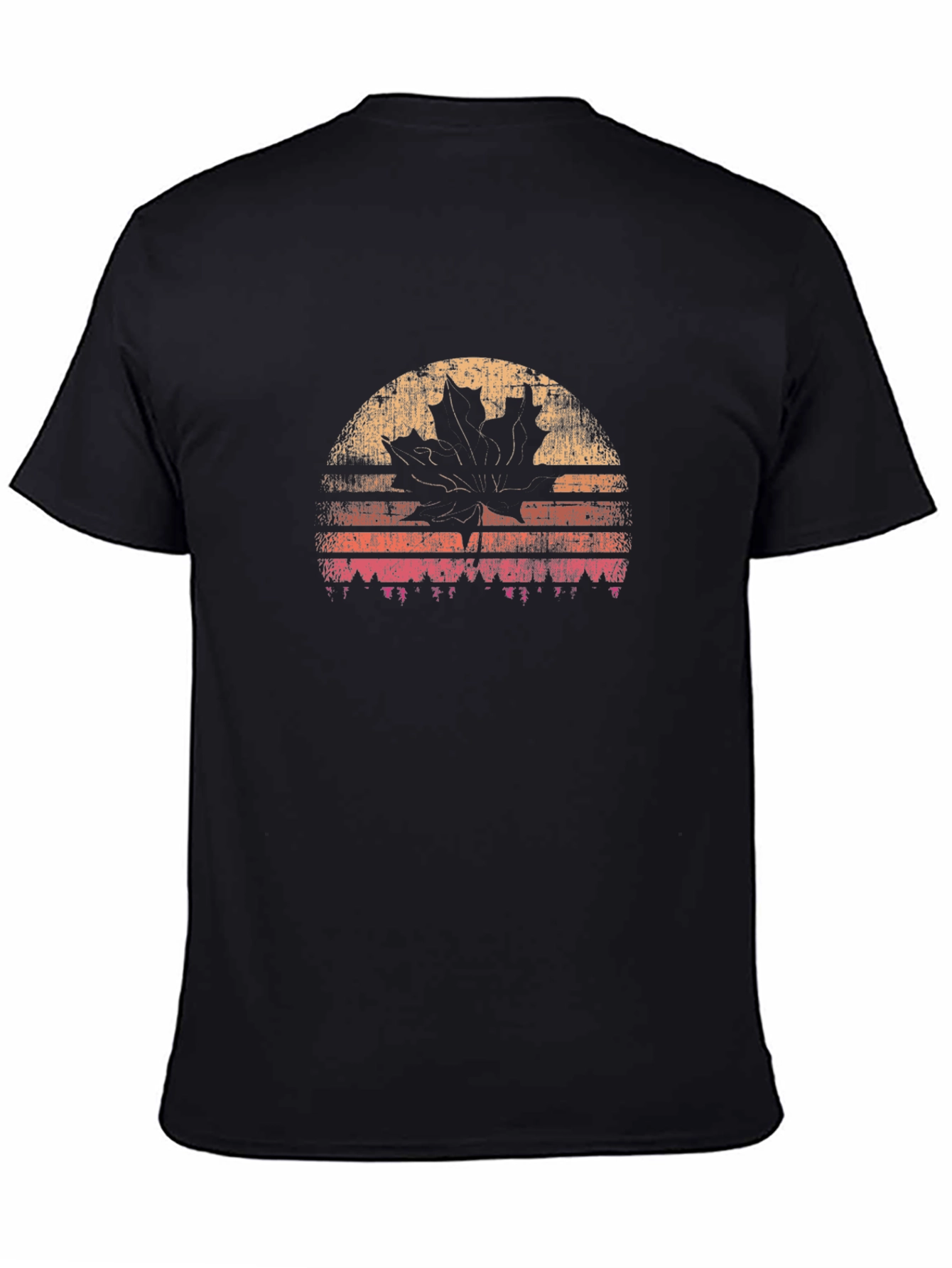 Retro Maple Leaf Sunset Graphic Tee