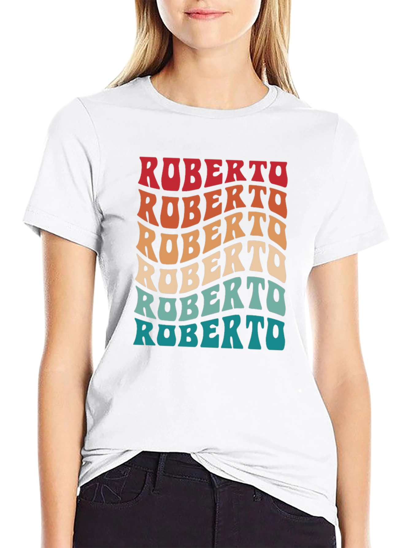 Retro Roberto Graphic Tee - Cool Custom Name Shirt