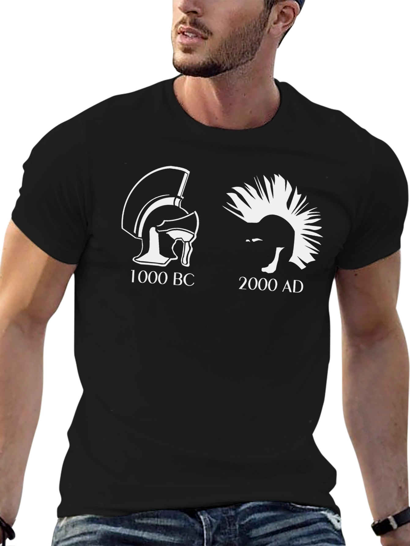 Evolution T-Shirt - Ancient Warrior to Modern Punk