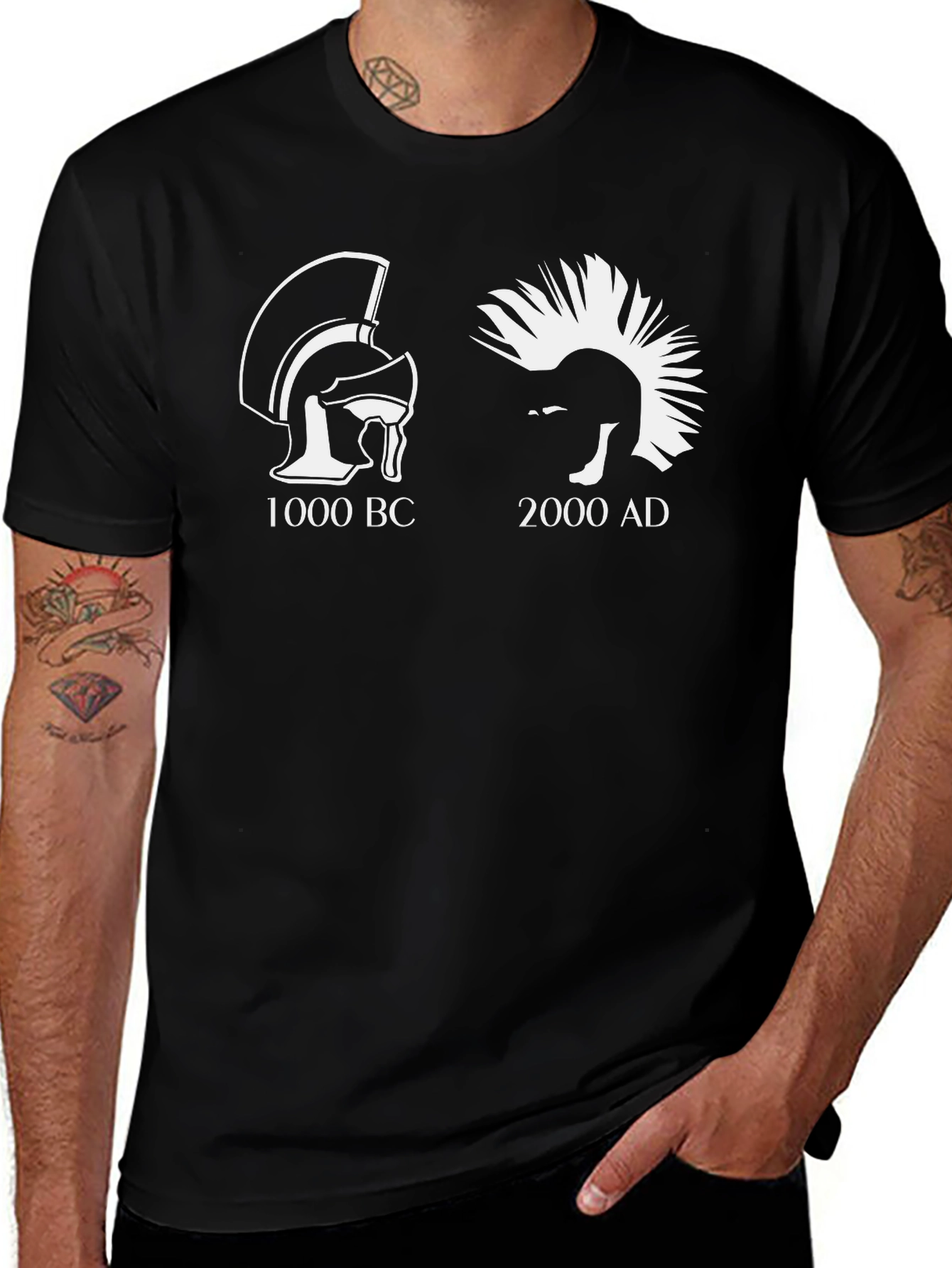 Evolution T-Shirt - Ancient Warrior to Modern Punk