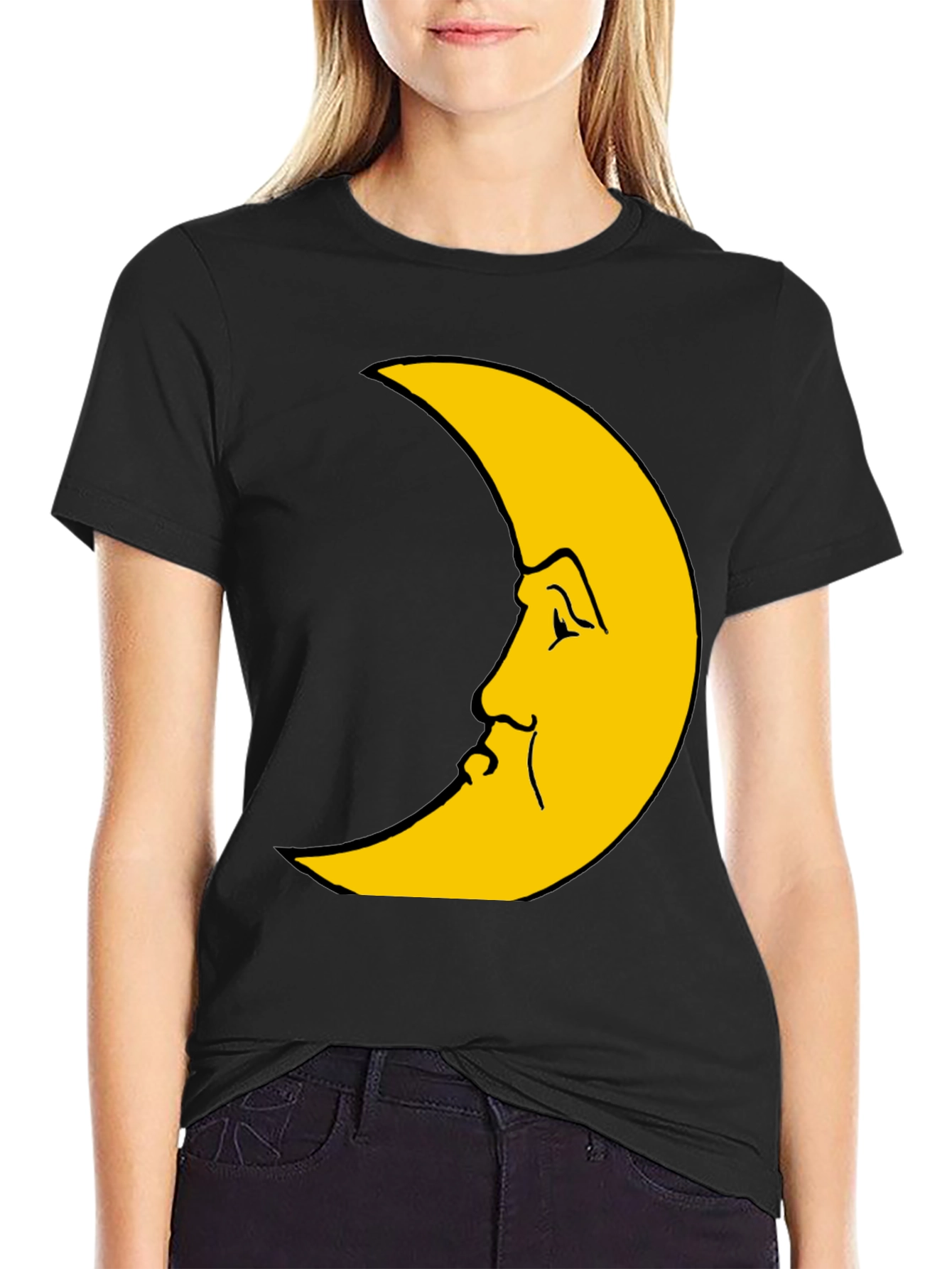Crescent Moon Face Graphic Tee