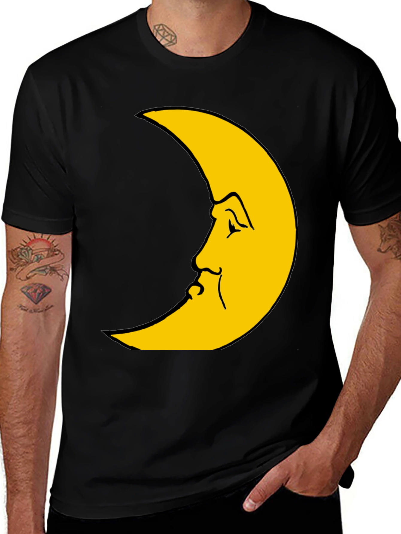 Crescent Moon Face Graphic Tee