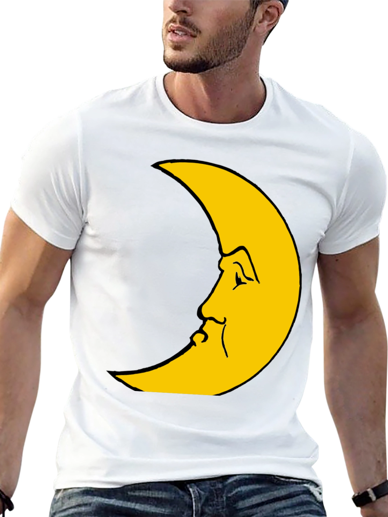 Crescent Moon Face Graphic Tee