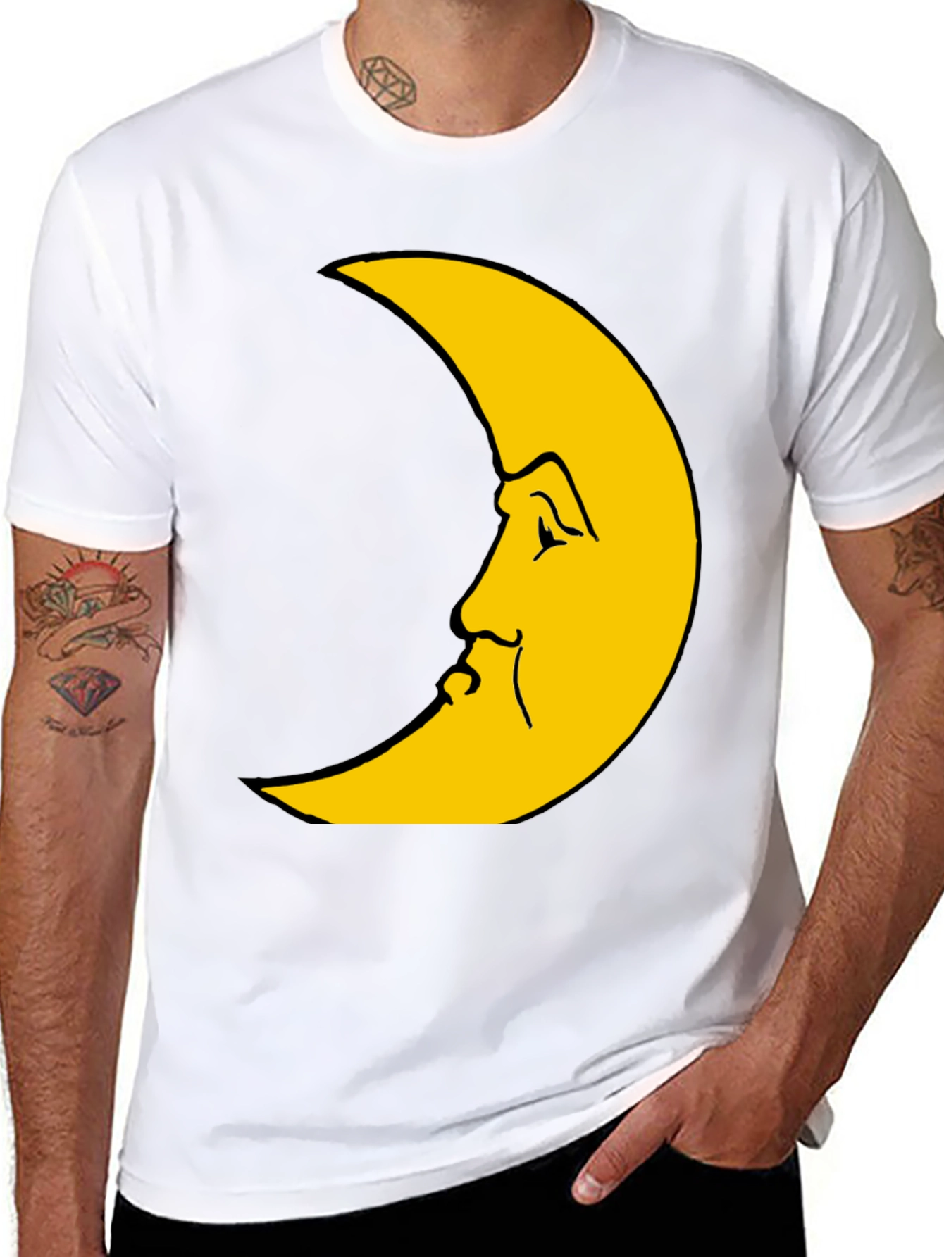 Crescent Moon Face Graphic Tee