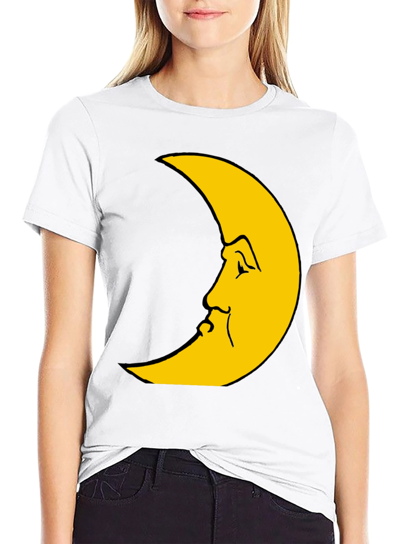 Crescent Moon Face Graphic Tee
