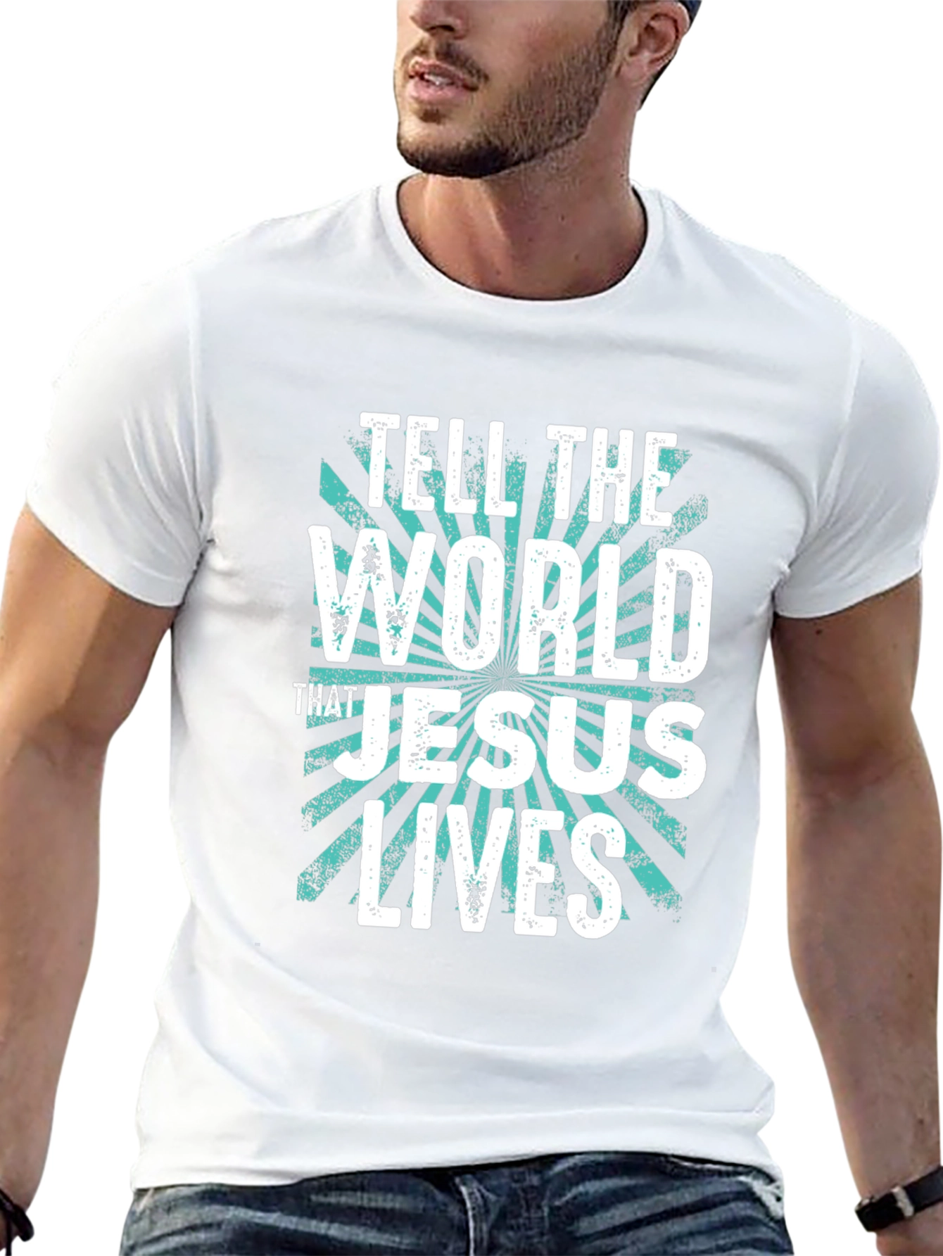 Tell the World Jesus Lives Graphic T-Shirt