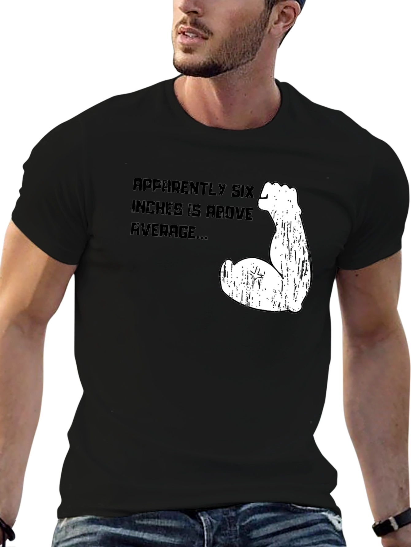 Six Inches Above Average Funny Graphic Tee