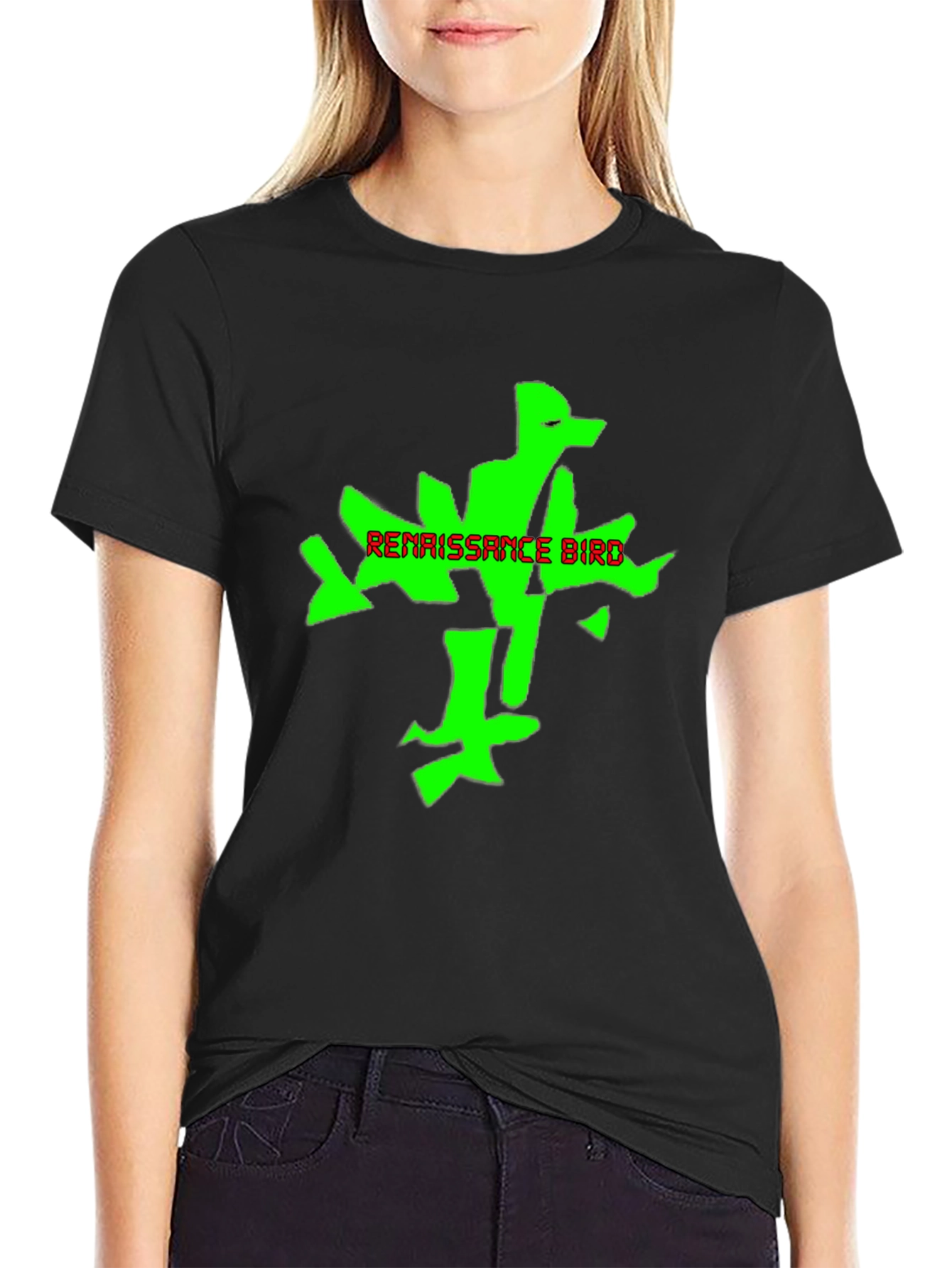 Renaissance Bird Graphic Tee - Black