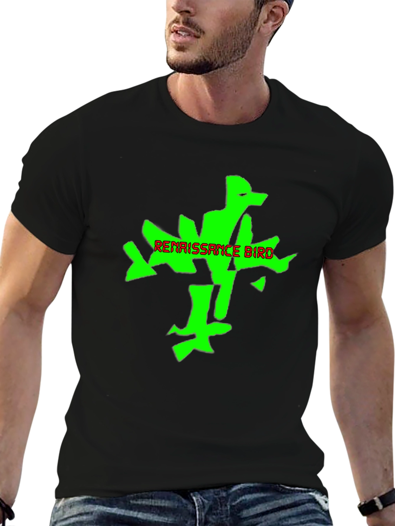 Renaissance Bird Graphic Tee - Black