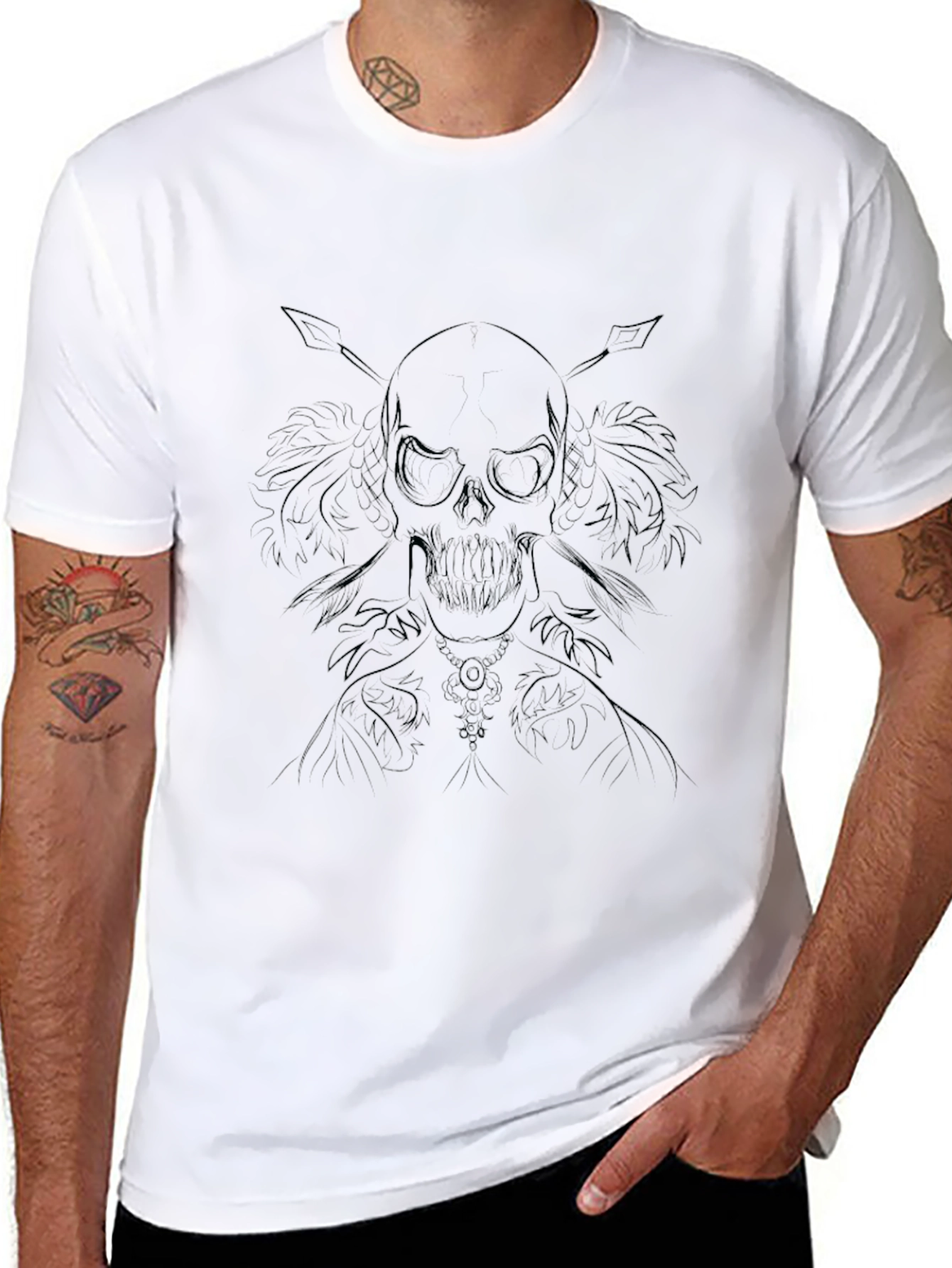 Skull & Arrows Graphic Black T-Shirt