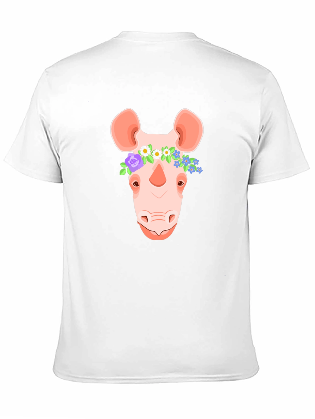 Floral Crown Rhino T-Shirt - Stylish Graphic Tee