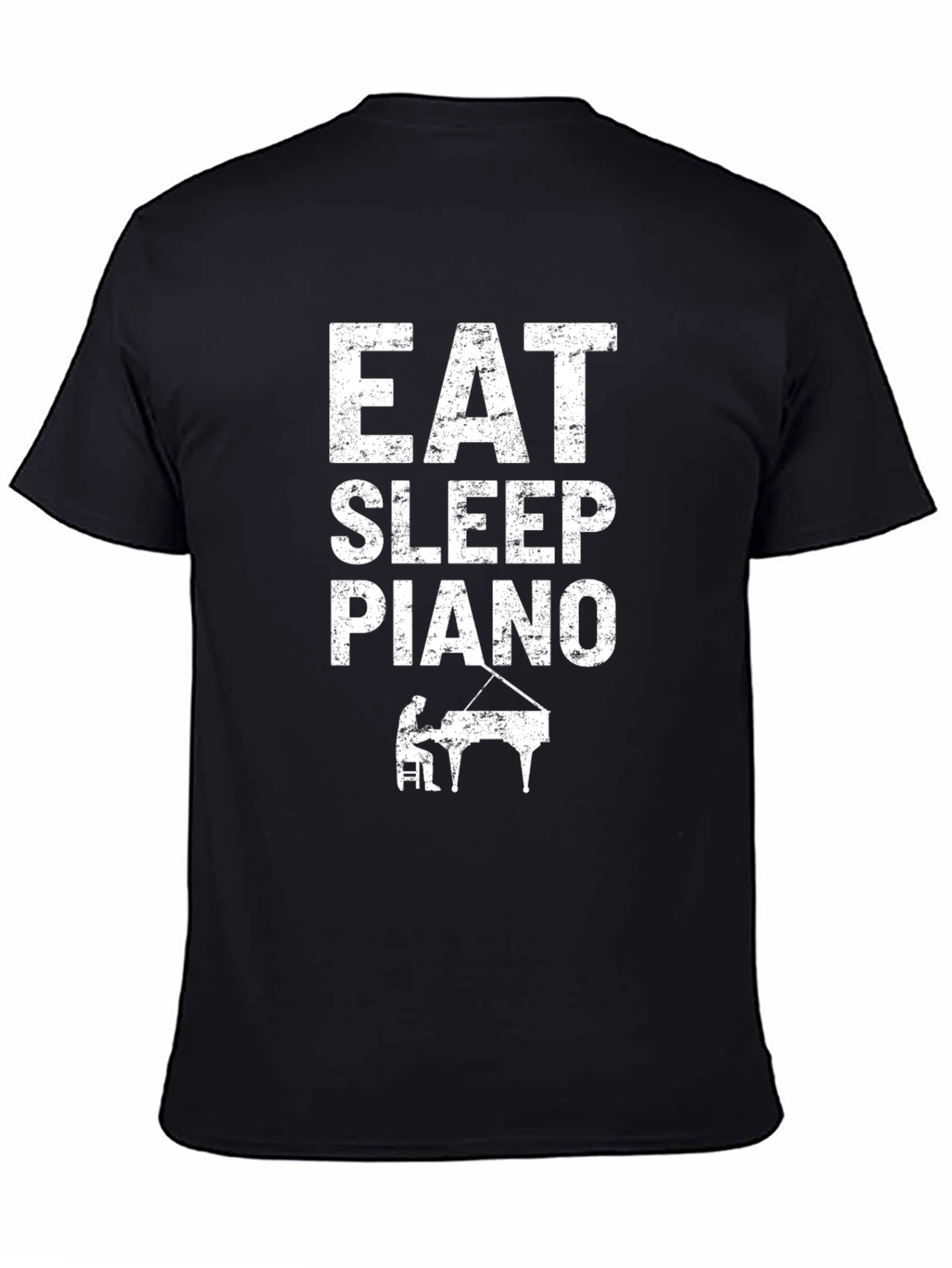Eat Sleep Piano Black Graphic T-Shirt
