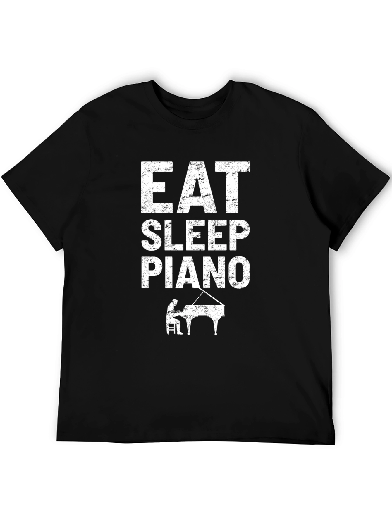 Eat Sleep Piano Black Graphic T-Shirt