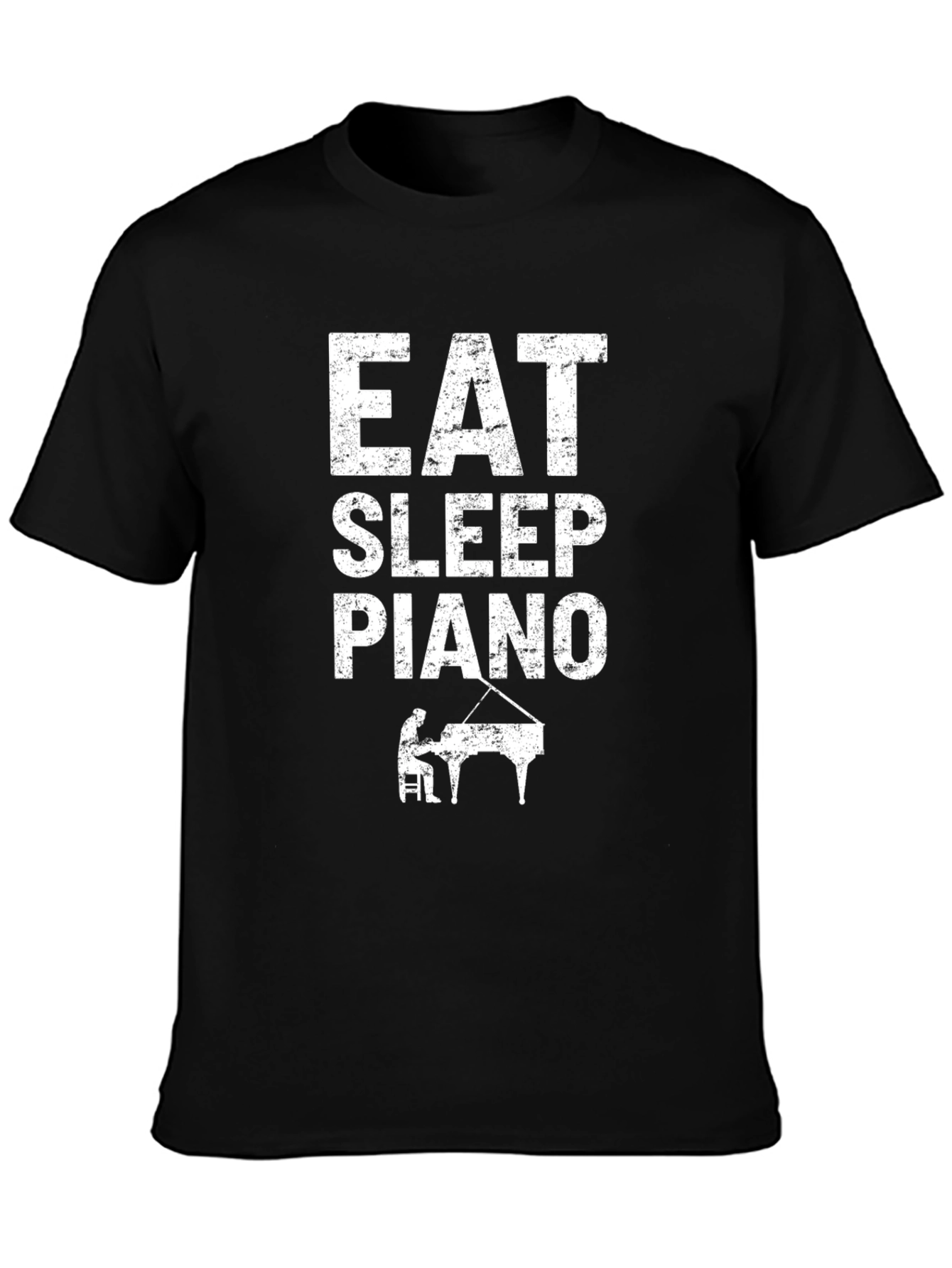 Eat Sleep Piano Black Graphic T-Shirt
