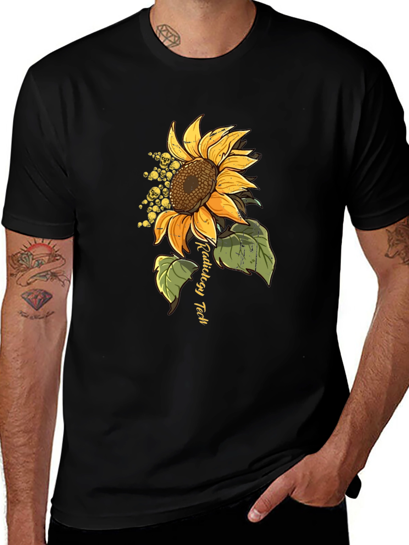 Radiology Tech Sunflower Graphic T-Shirt