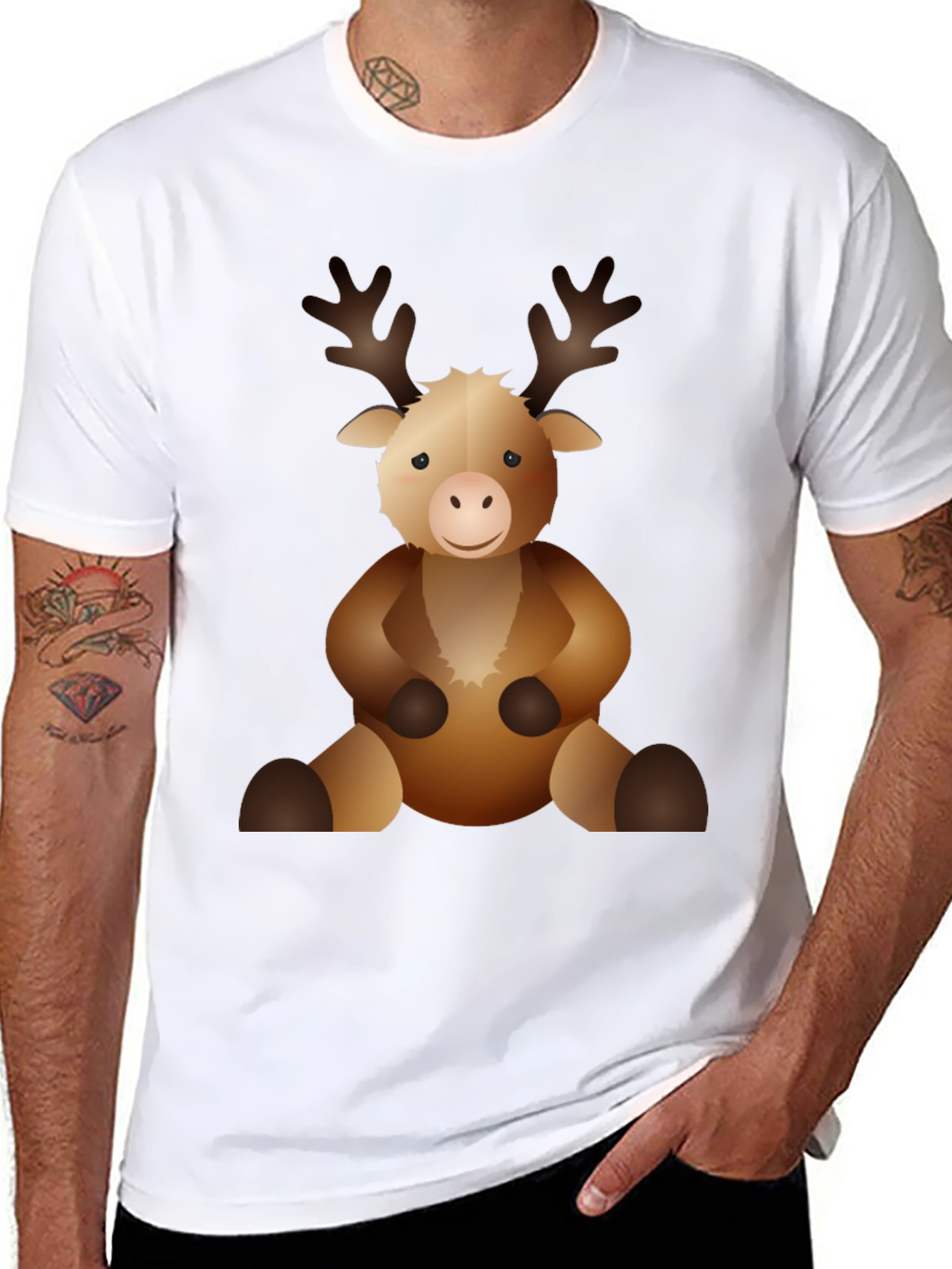 Cute Moose Graphic T-Shirt