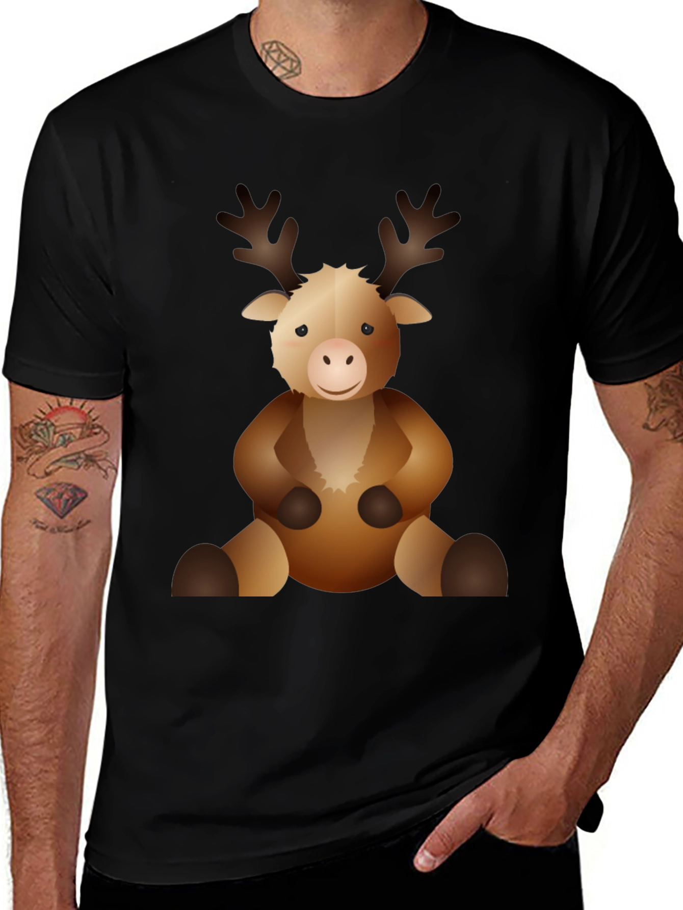 Cute Moose Graphic T-Shirt