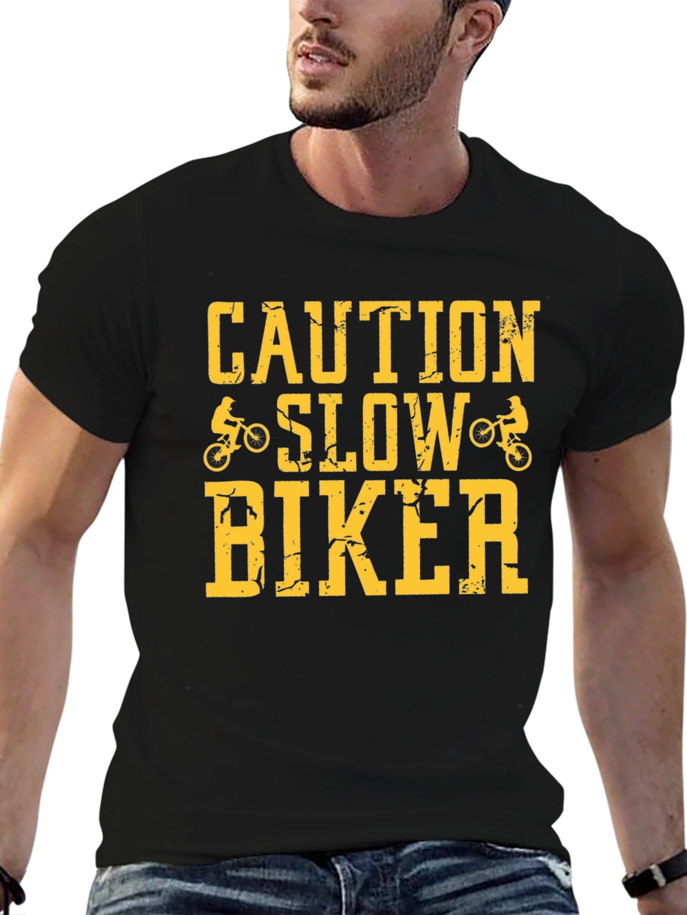 Caution Slow Biker T-Shirt