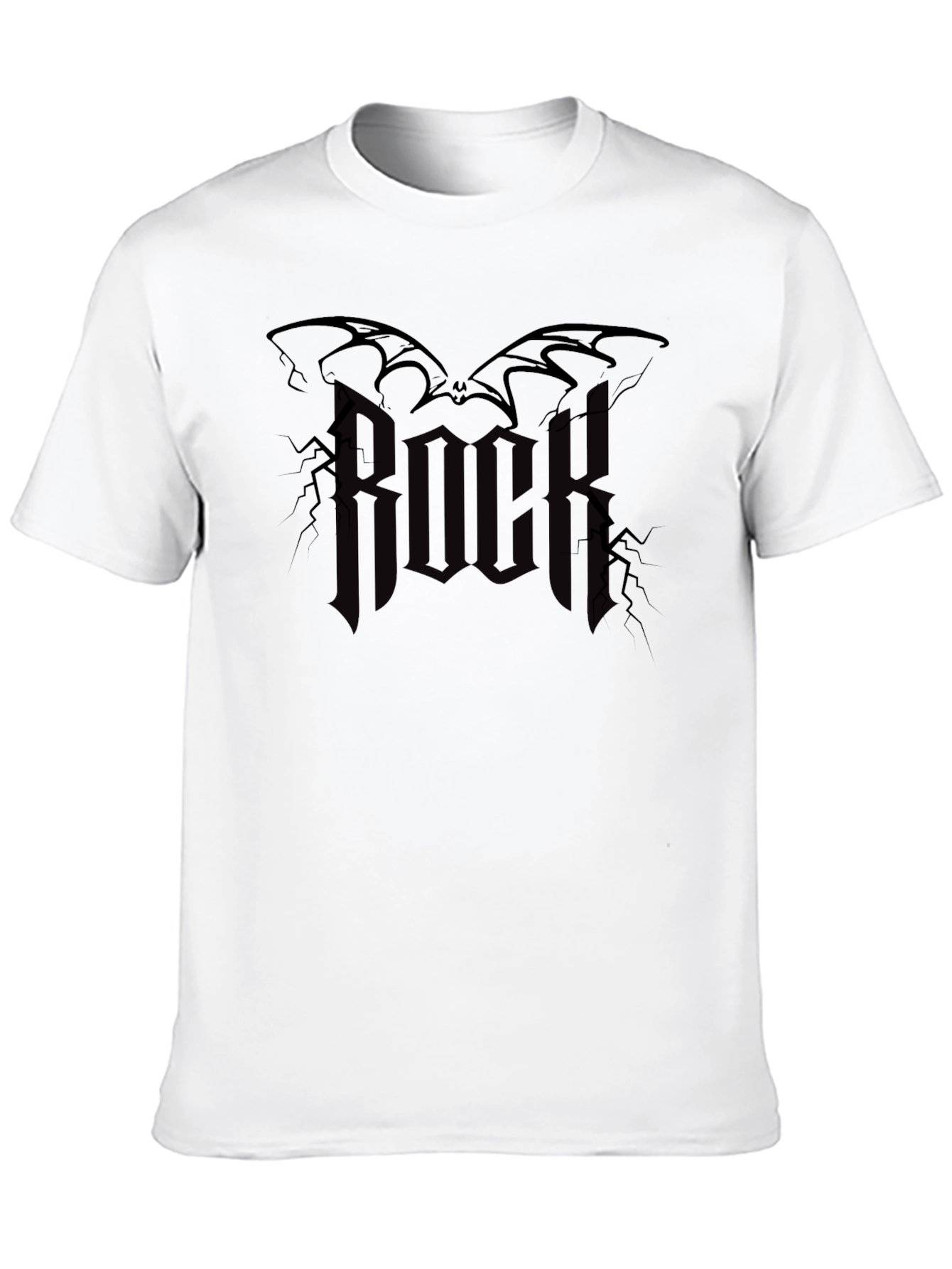 Rock Music Bat Graphic Black T-Shirt