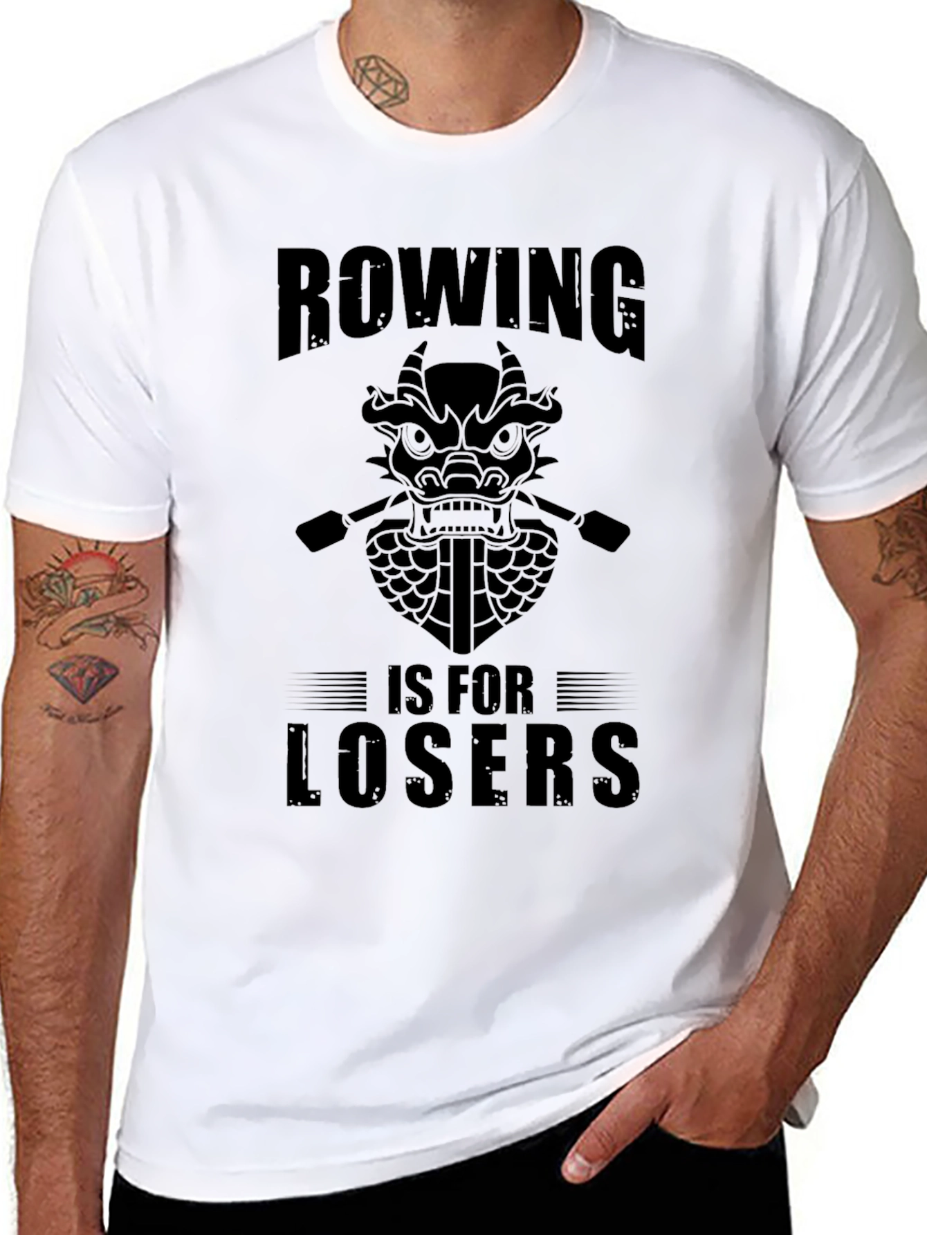 Rowing is for Losers Graphic Tee - Black