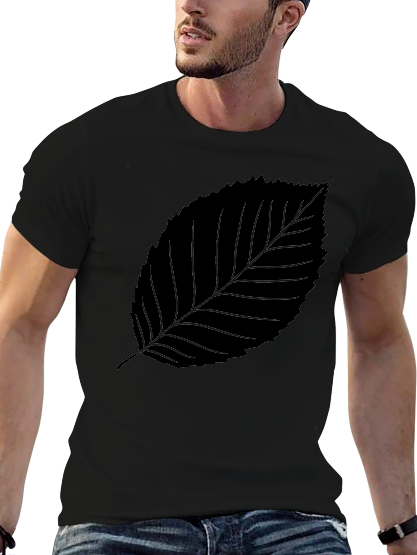 Black Leaf Graphic Tee - Stylish & Comfortable