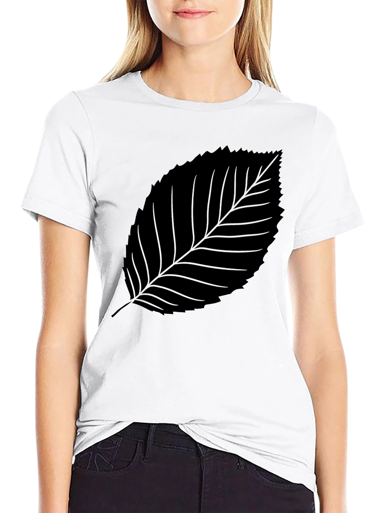 Black Leaf Graphic Tee - Stylish & Comfortable