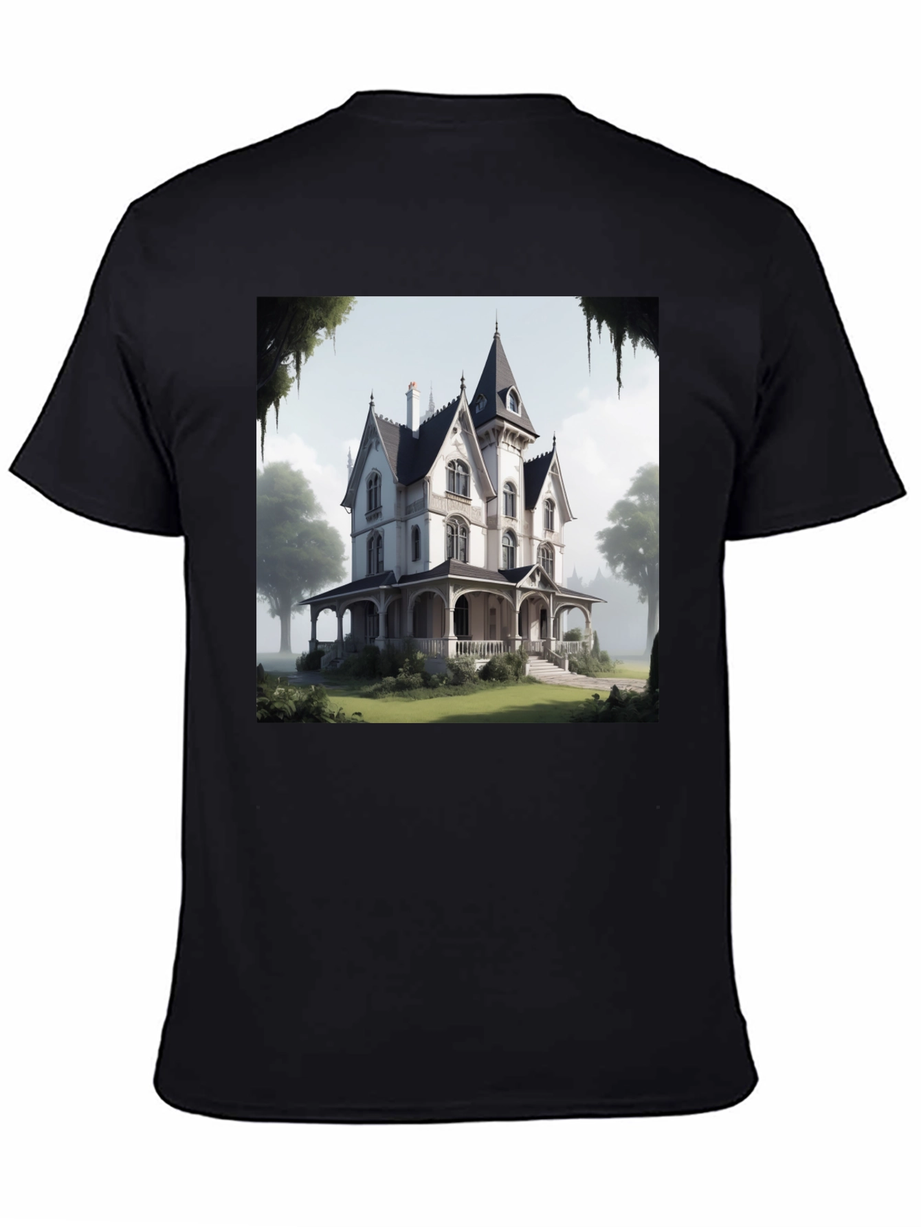 Victorian House Graphic Tee - Classic Architecture Design