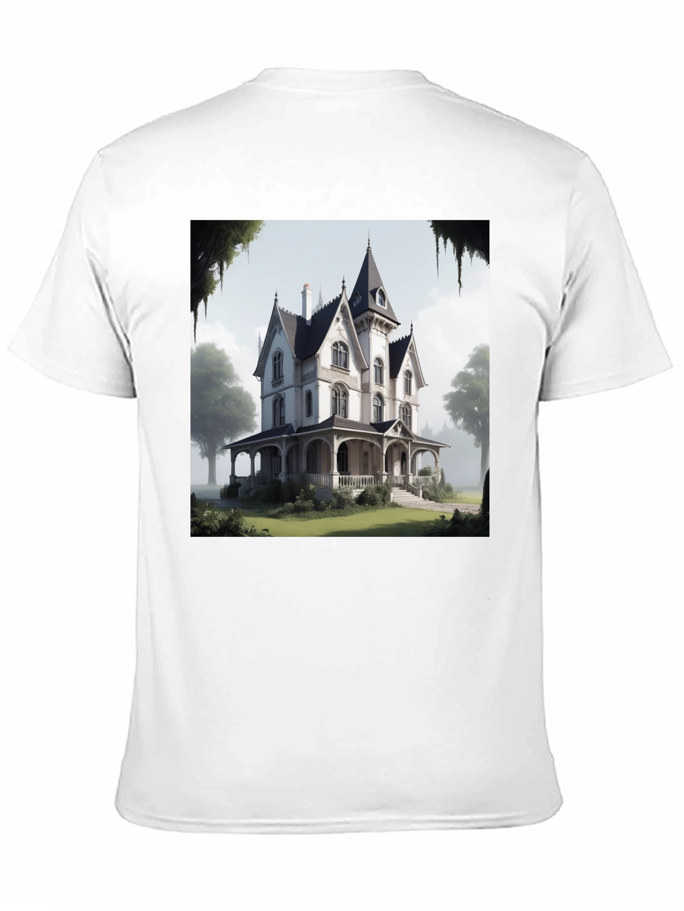 Victorian House Graphic Tee - Classic Architecture Design