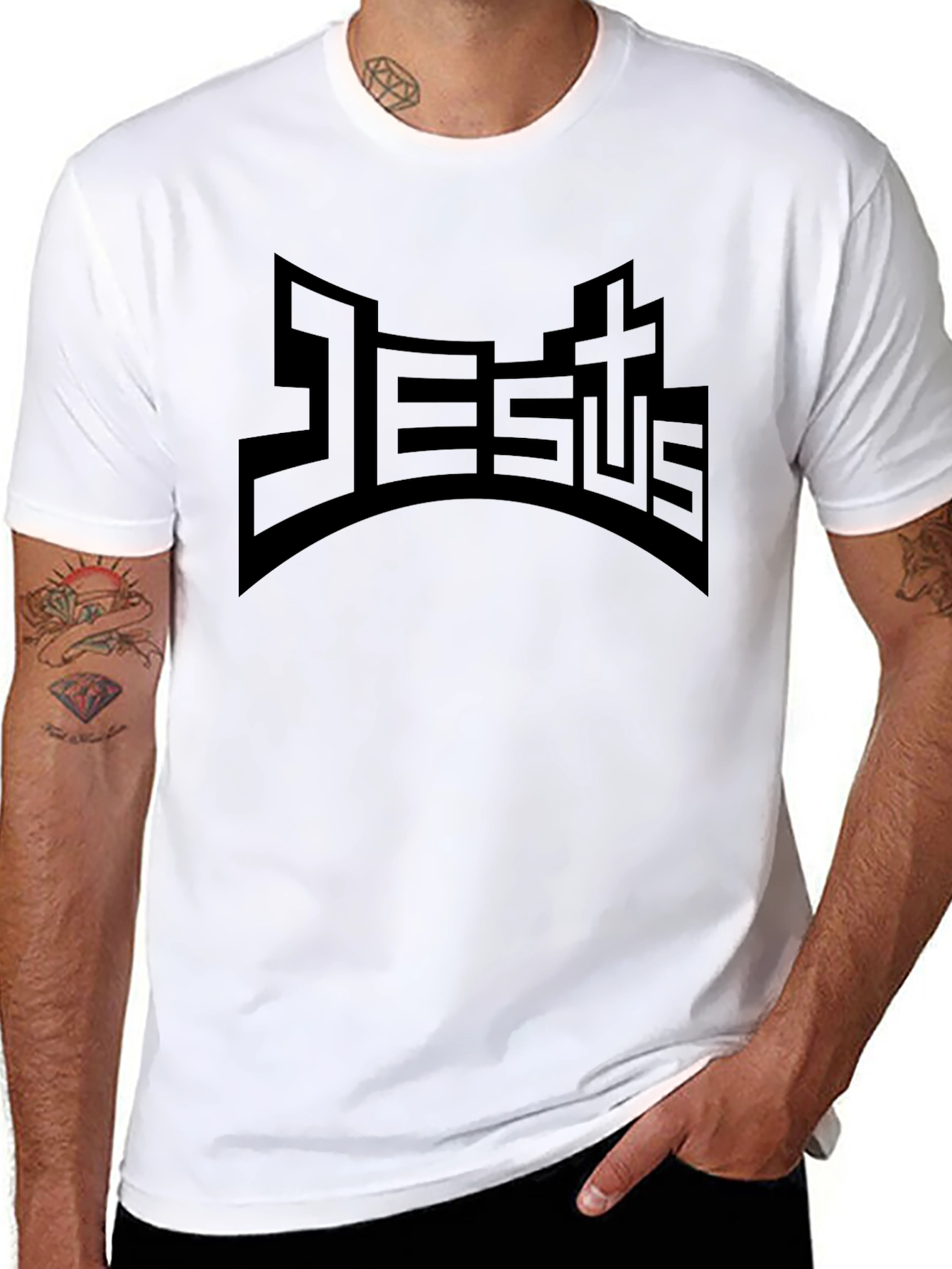 Jesus Heavy Metal Style Black T-Shirt