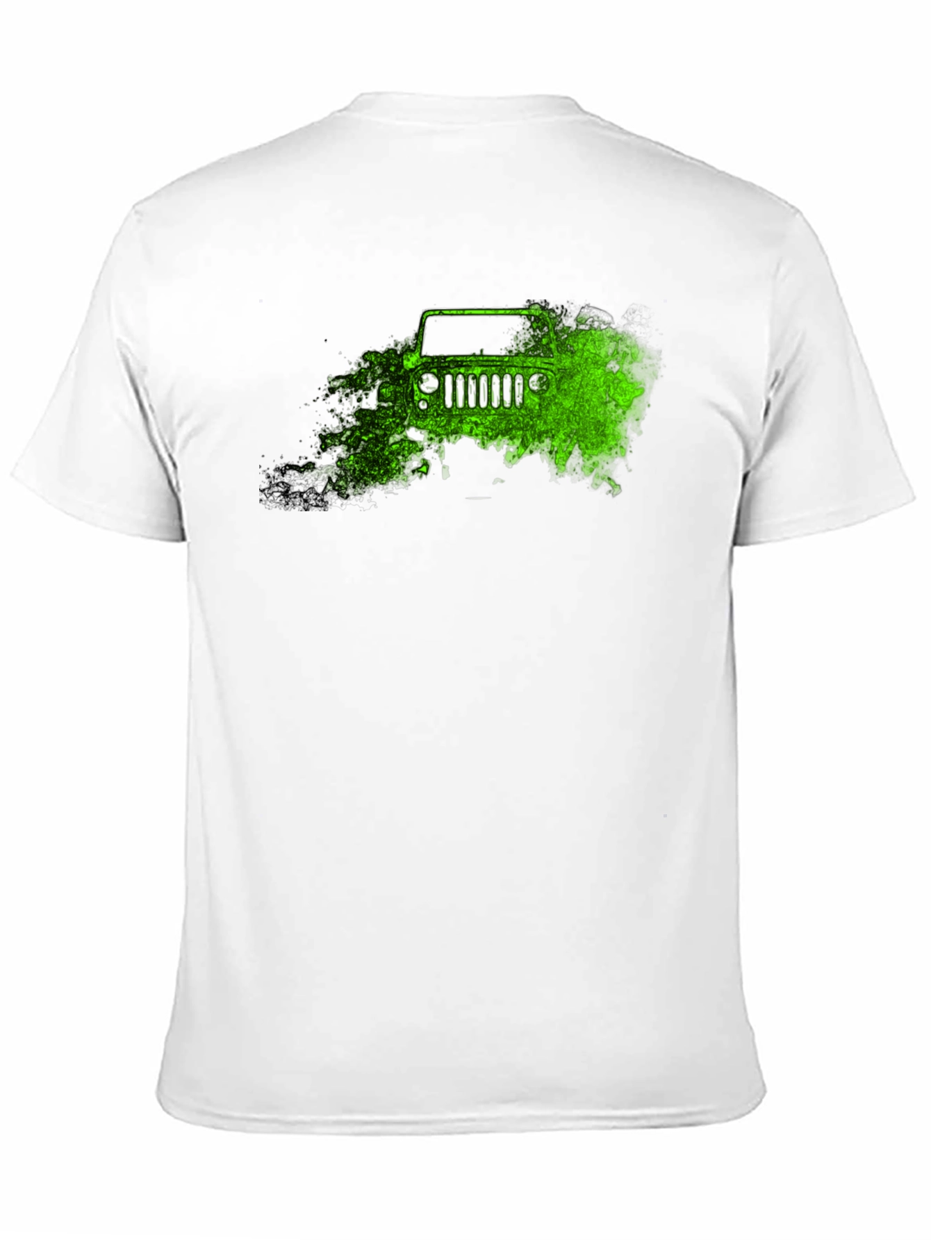 Jeep Trail Green Graphic Tee - Black Cotton T-Shirt