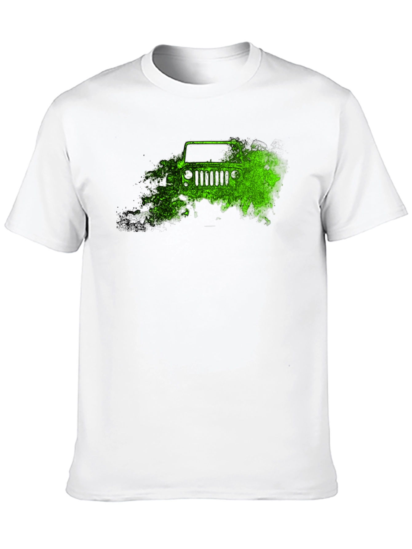 Jeep Trail Green Graphic Tee - Black Cotton T-Shirt