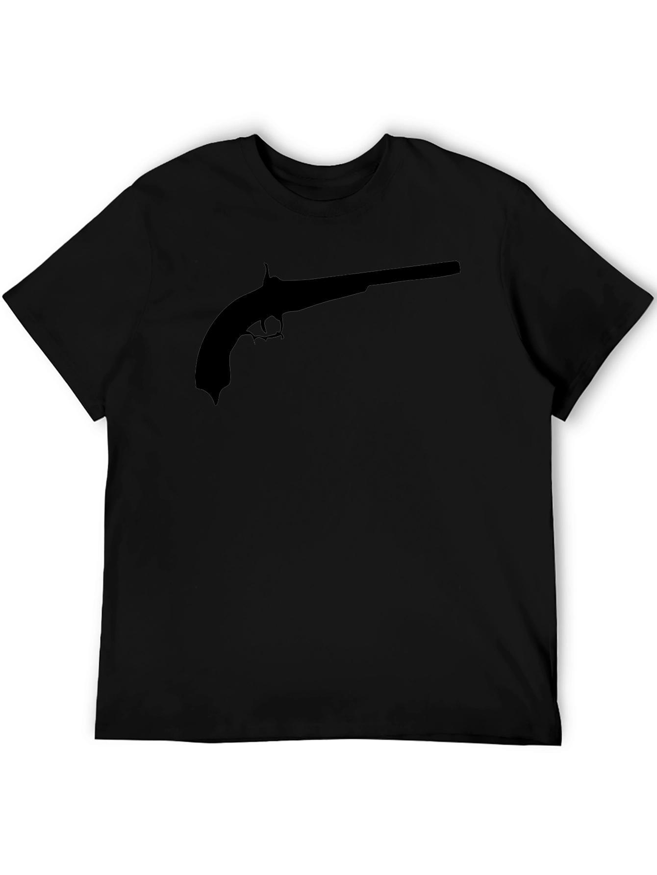 Silhouette Gun Graphic Black T-Shirt