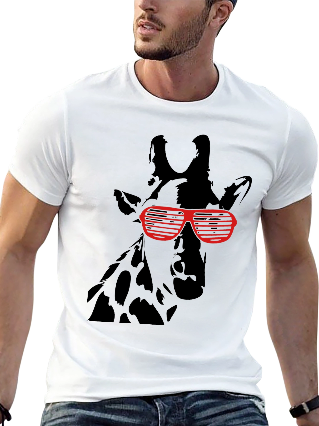 Cool Giraffe Graphic Tee - Black