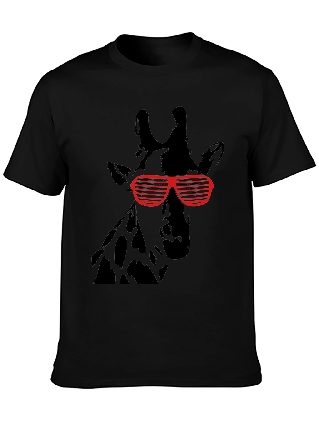 Cool Giraffe Graphic Tee - Black